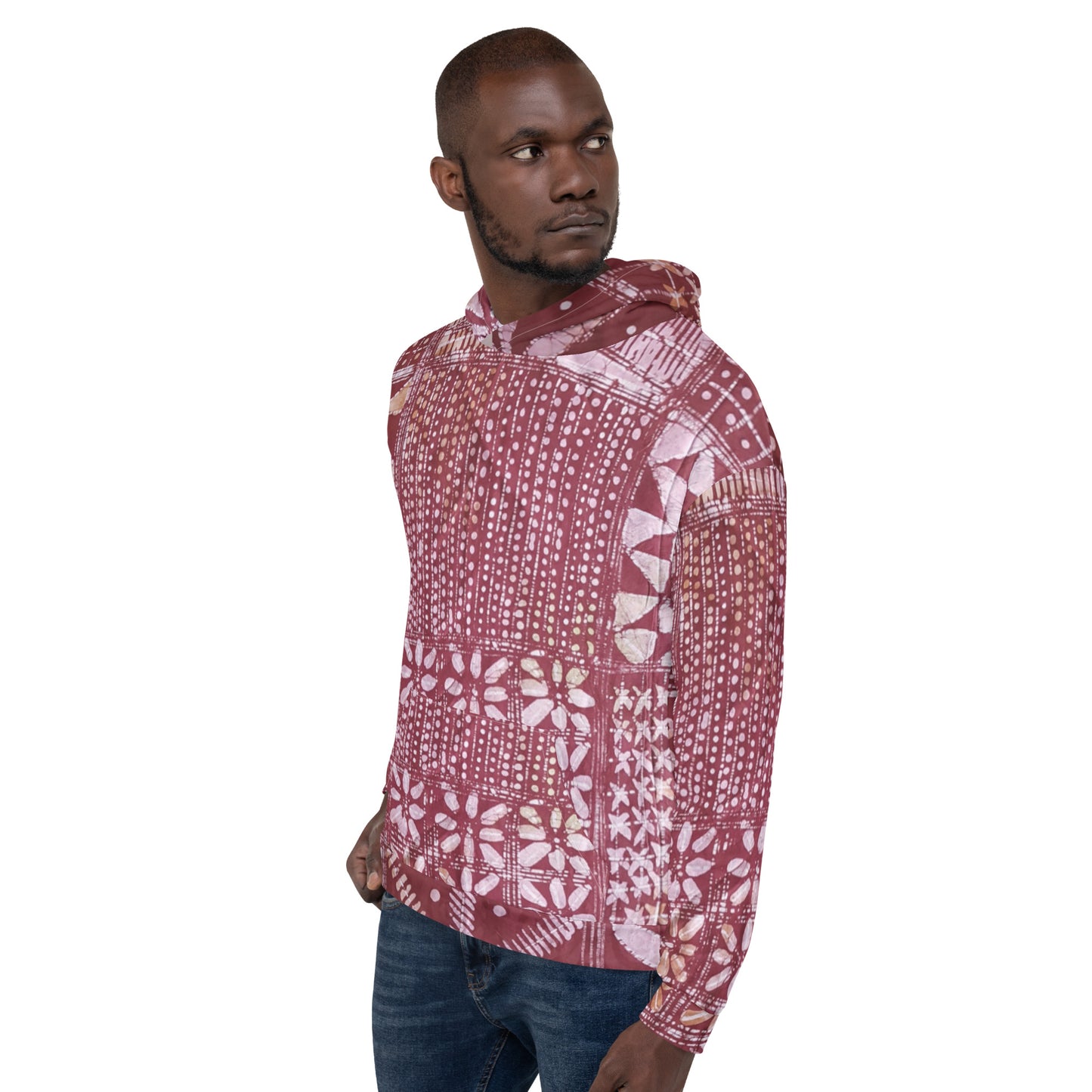 Red Traditional Adire Unisex Hoodie