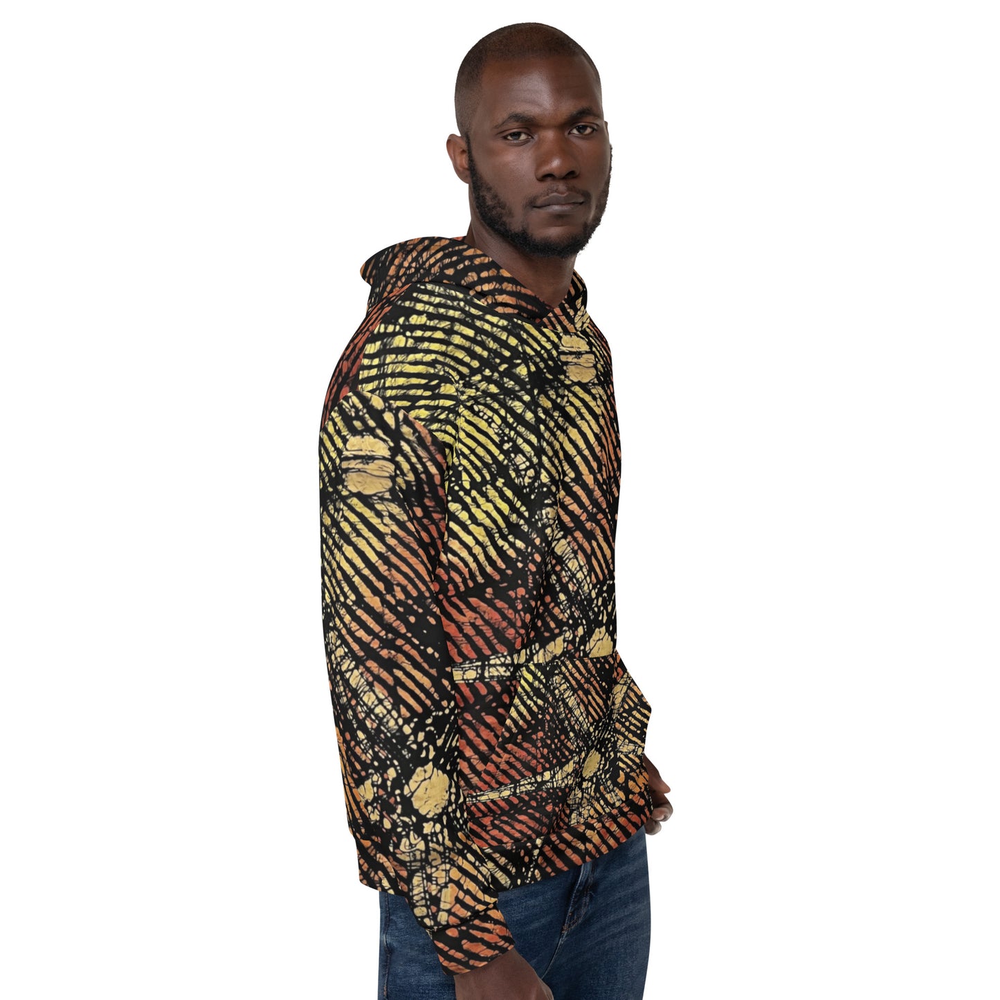 Yellow Orange Ankara Unisex Hoodie