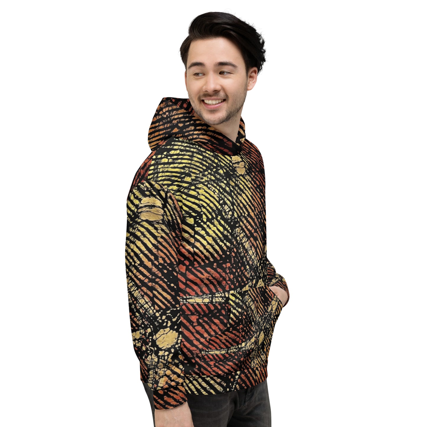 Yellow Orange Ankara Unisex Hoodie