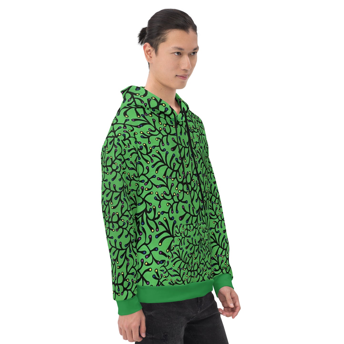 Green Dotted Ankara Unisex Hoodie