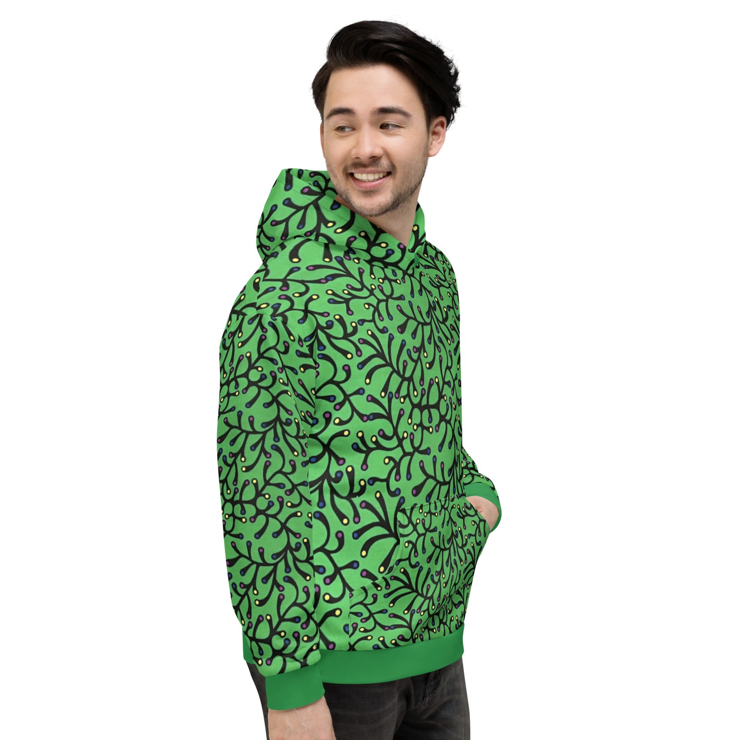 Green Dotted Ankara Unisex Hoodie