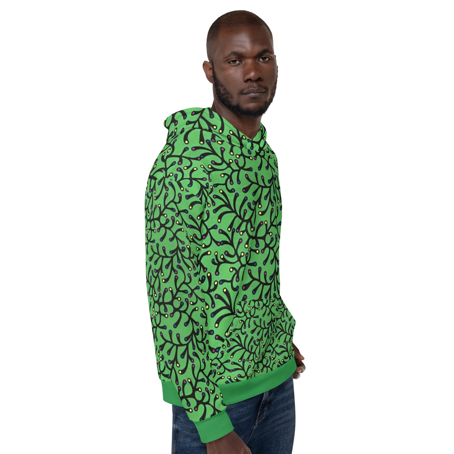 Green Dotted Ankara Unisex Hoodie