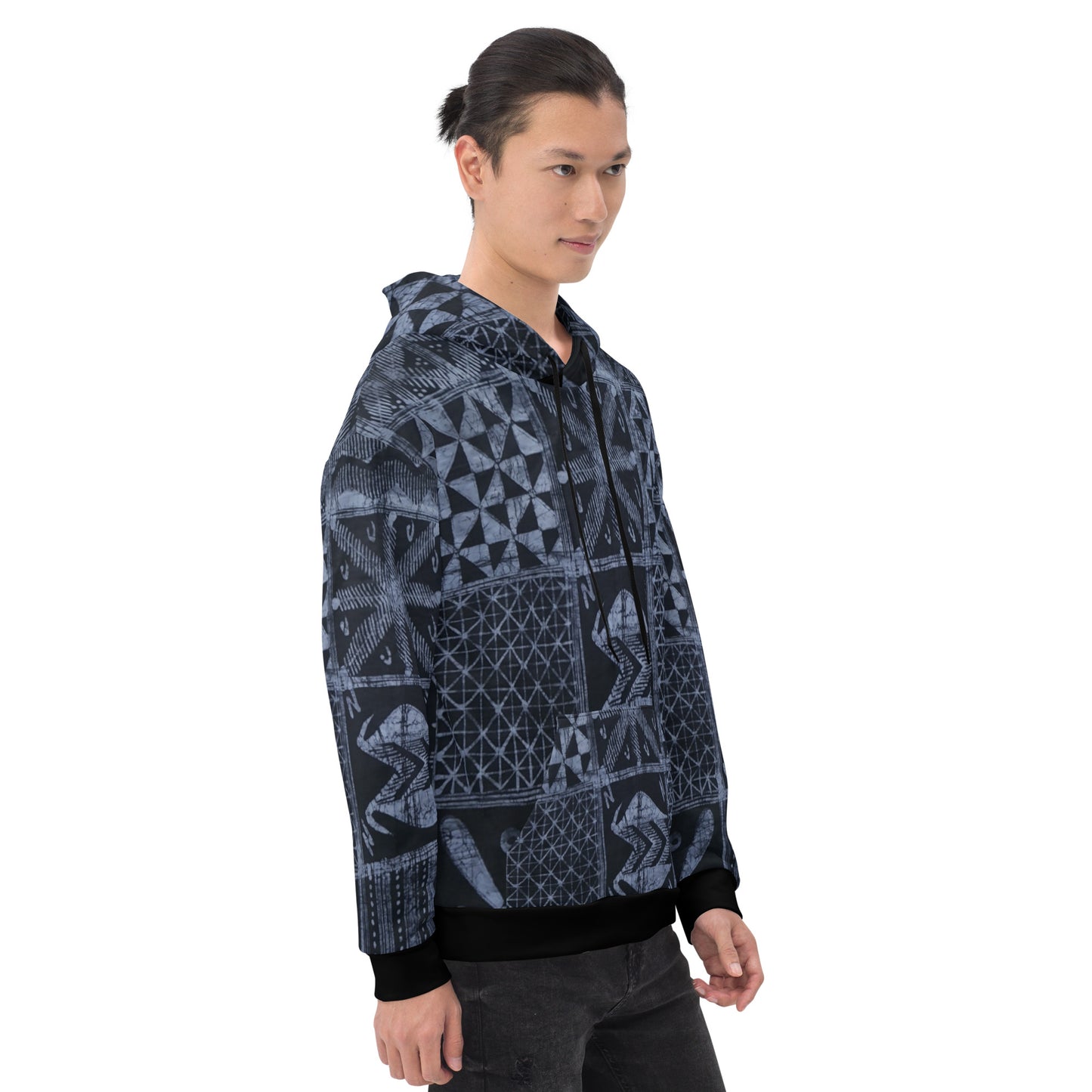 Dark Blue Adire Unisex Hoodie