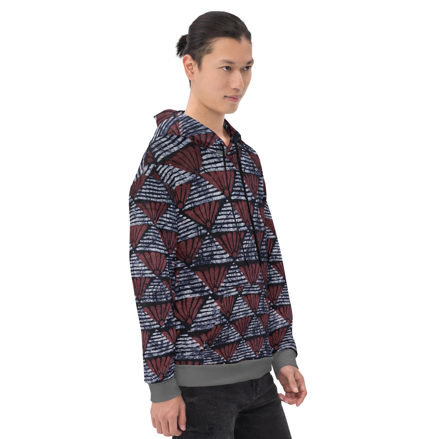 Red Black Ankara Unisex Hoodie