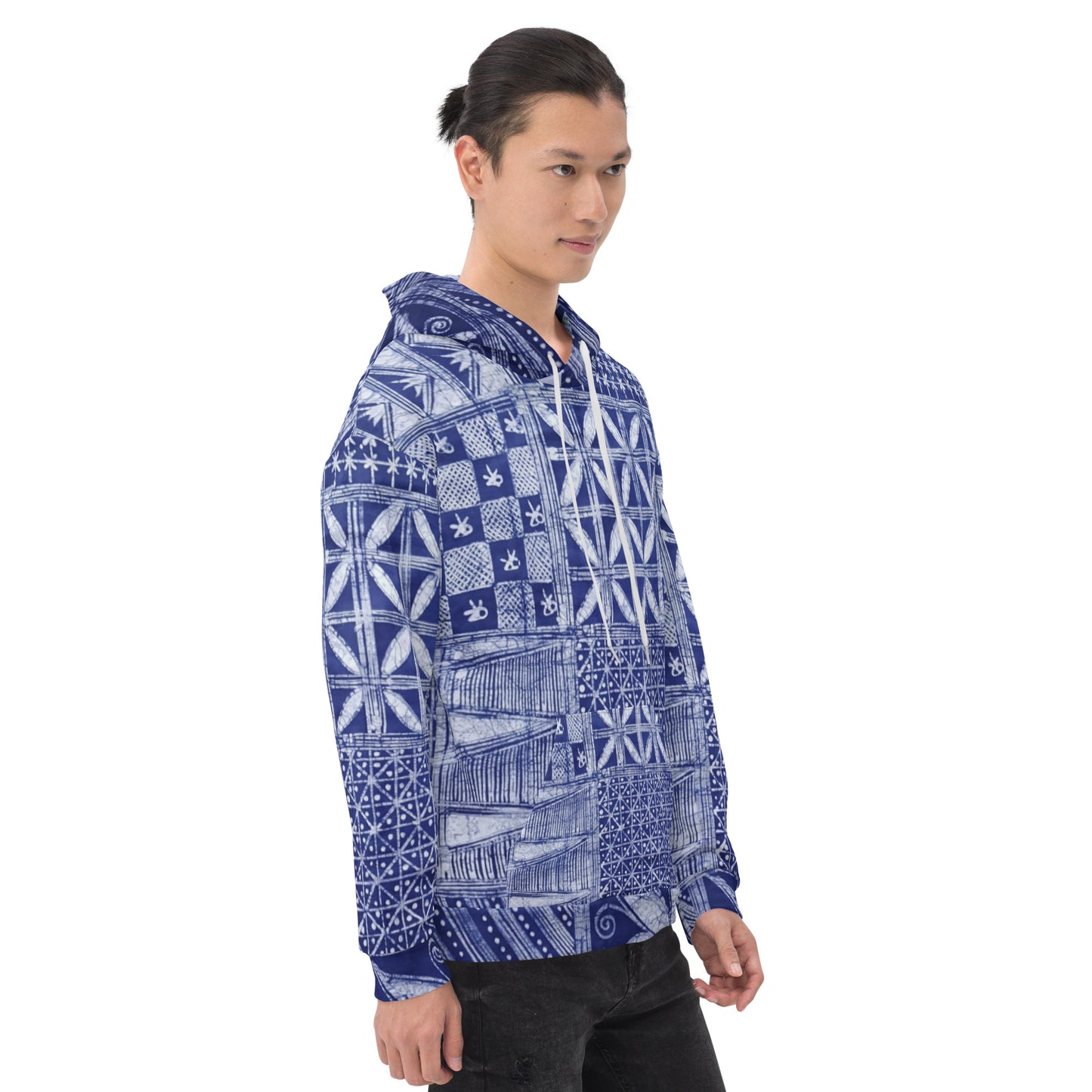 Blue African Adire Unisex Hoodie