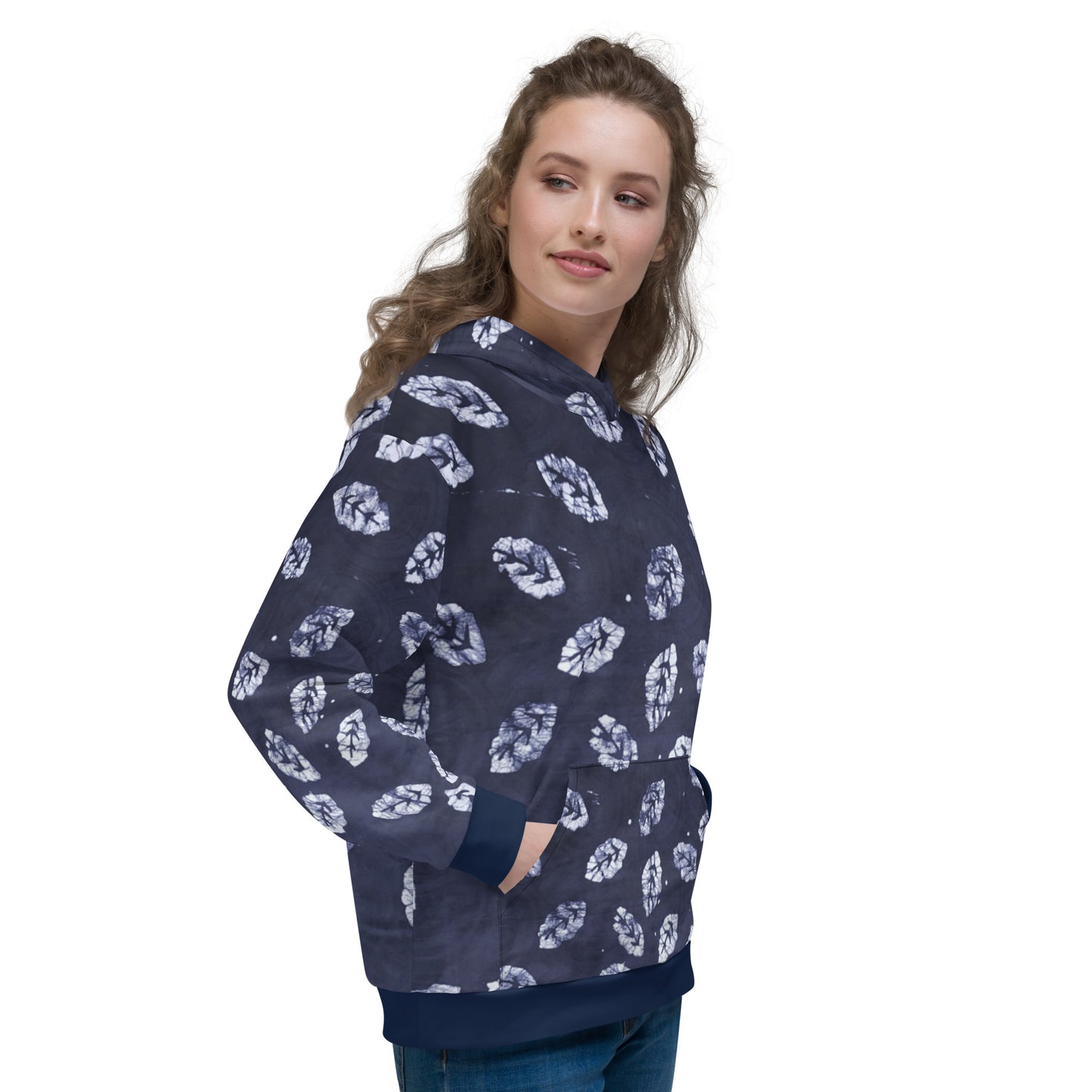 Indigo Leaf Adire Unisex Hoodie