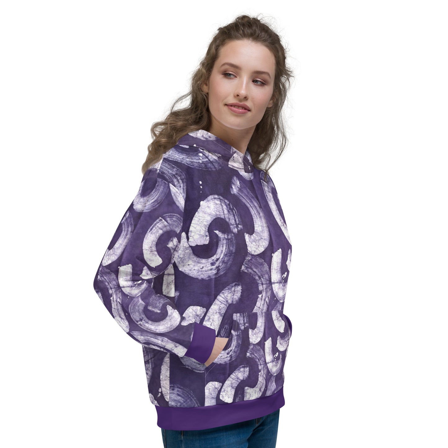 Purple Adire Unisex Hoodie