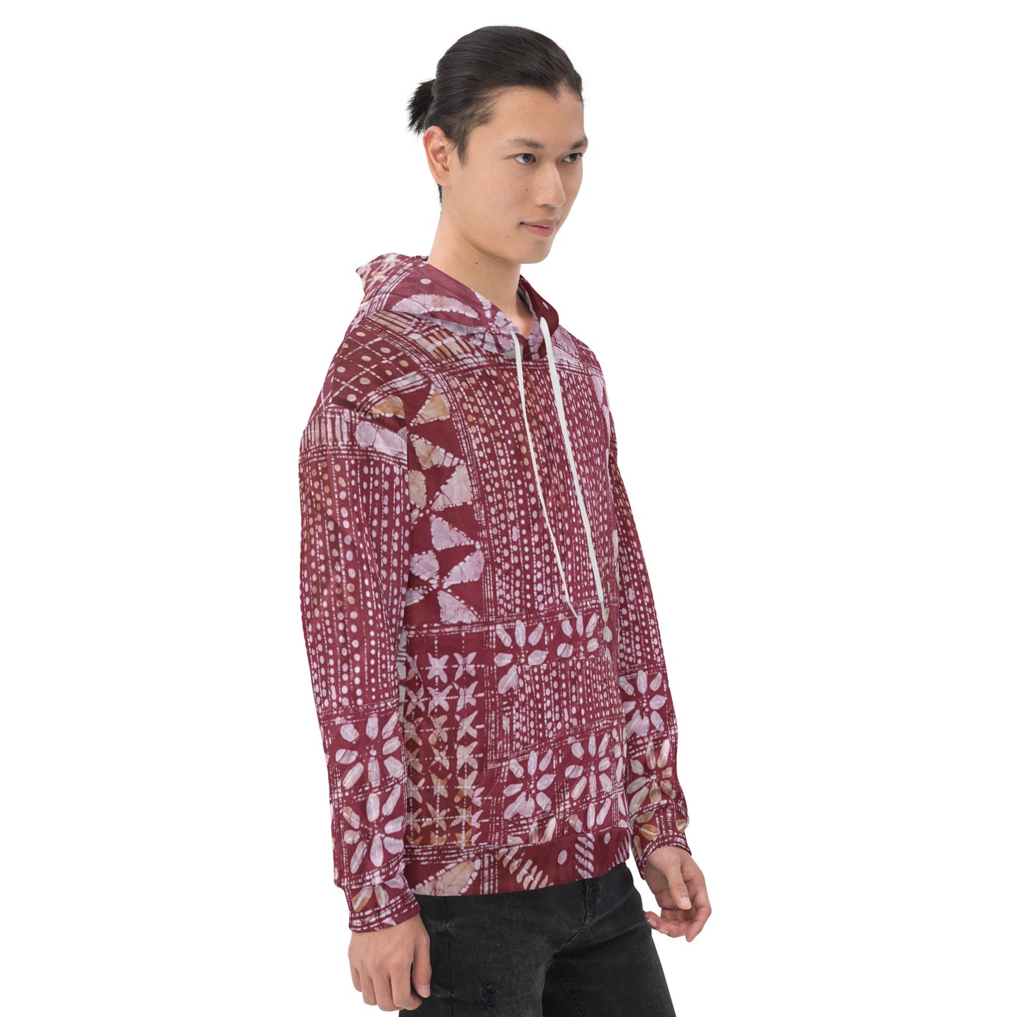 Red Traditional Adire Unisex Hoodie