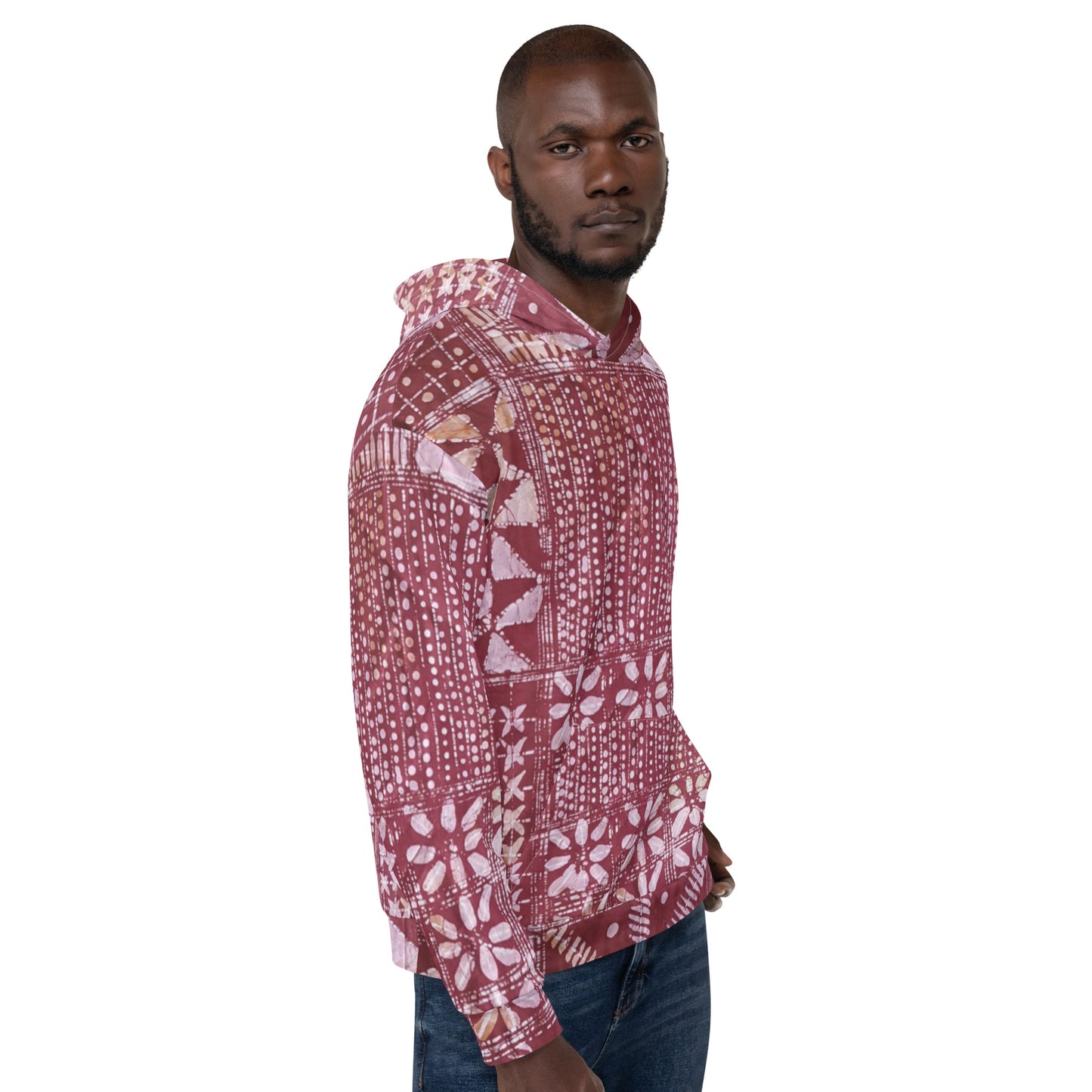 Red Traditional Adire Unisex Hoodie