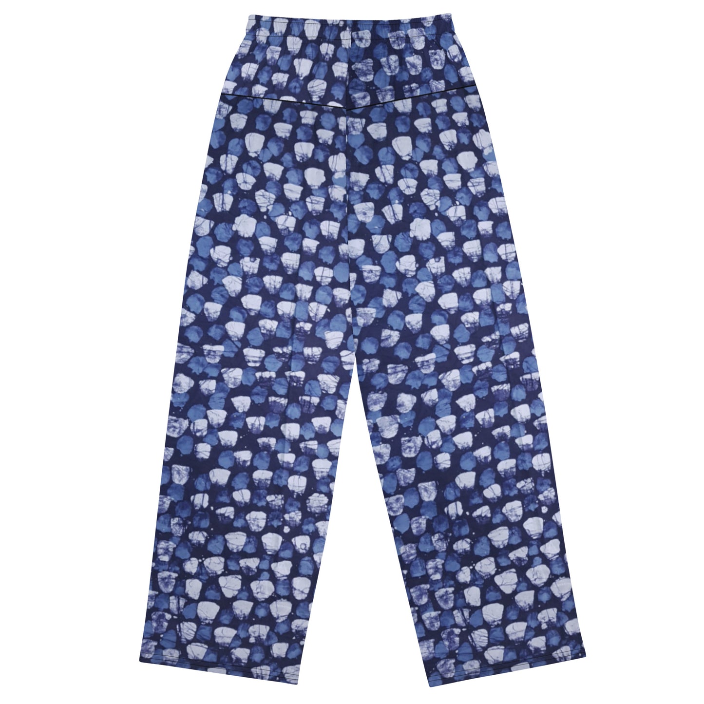 Blue Dotted Adire Unisex Wide-Leg Pants