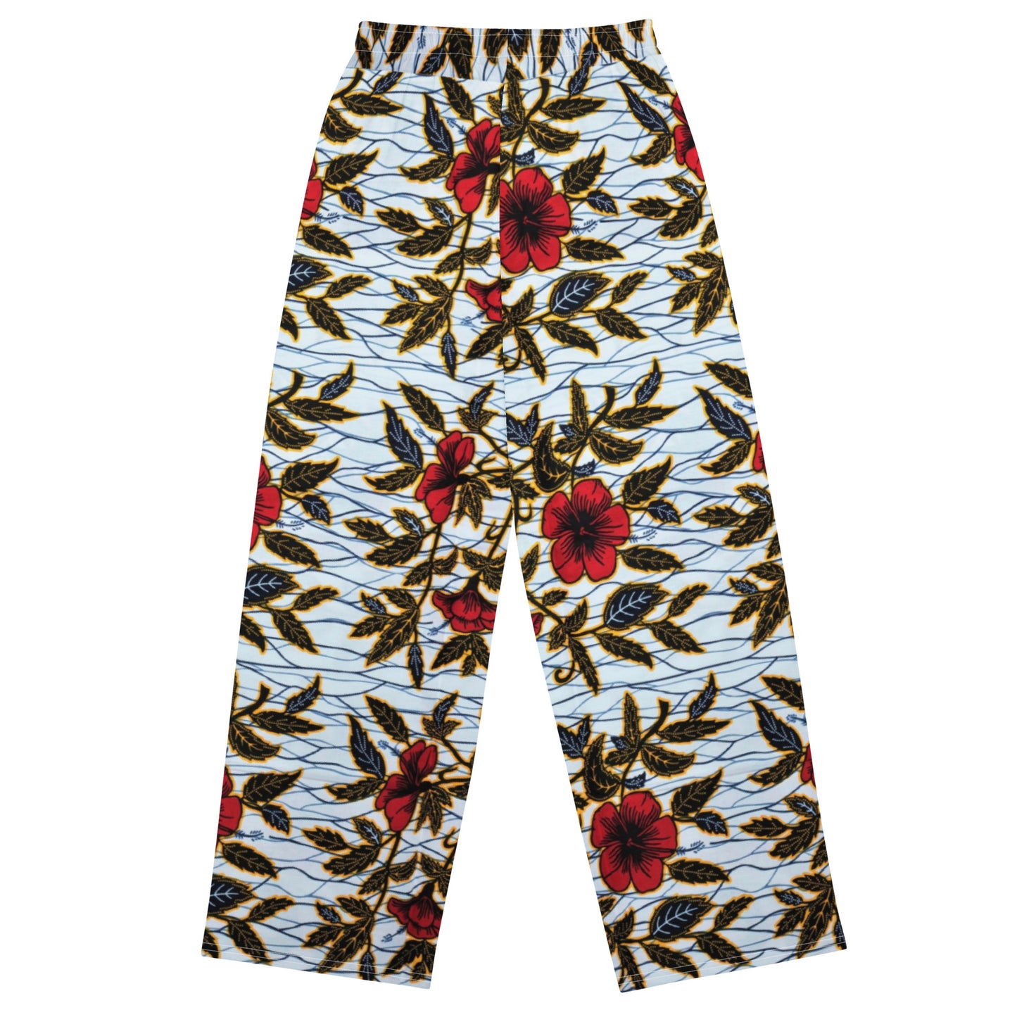 Hibiscus & Leaves Ankara Unisex Wide-Leg Pants