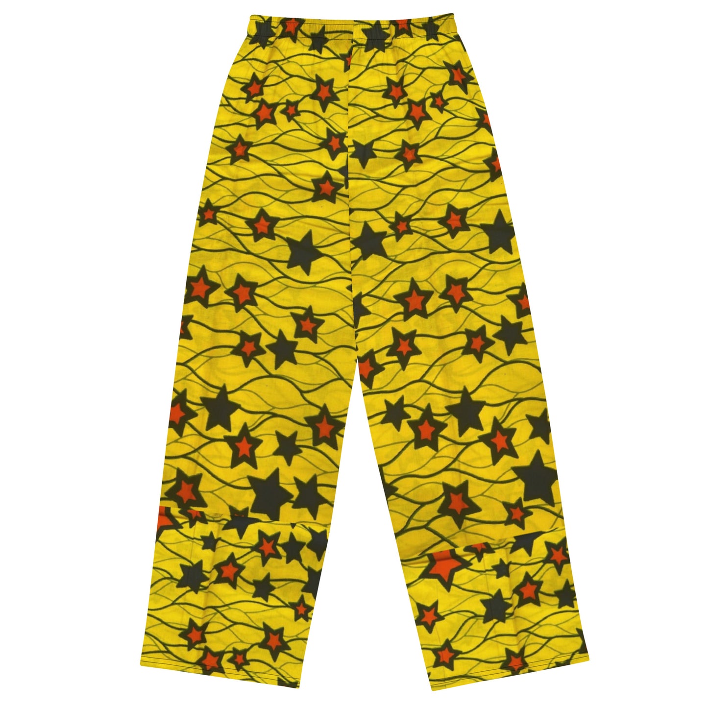 Yellow Orange Star Ankara Unisex Wide-Leg Pants