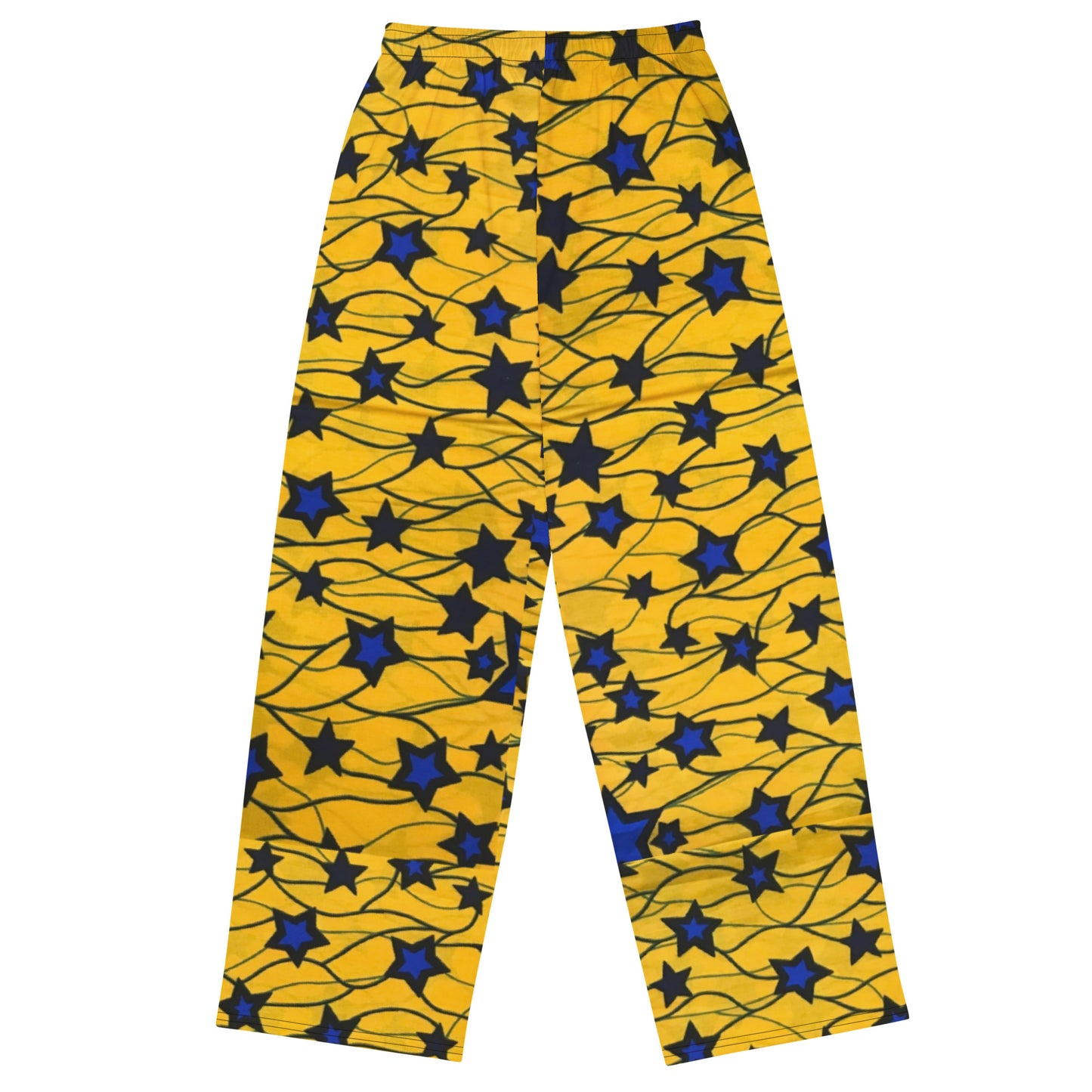 Yellow Blue Star Ankara Unisex Wide-Leg Pants