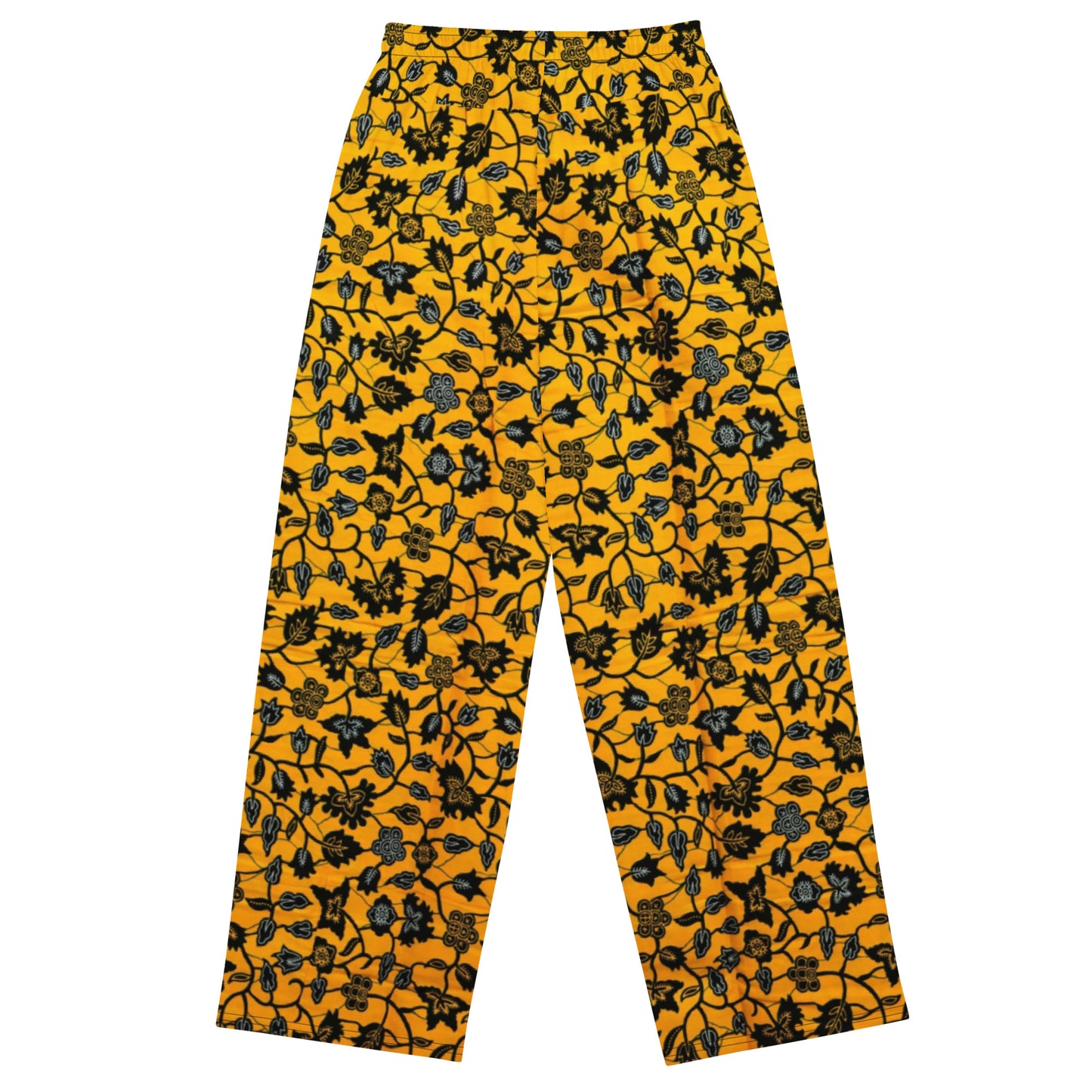 Yellow & Leaves Ankara Unisex Wide-Leg Pants