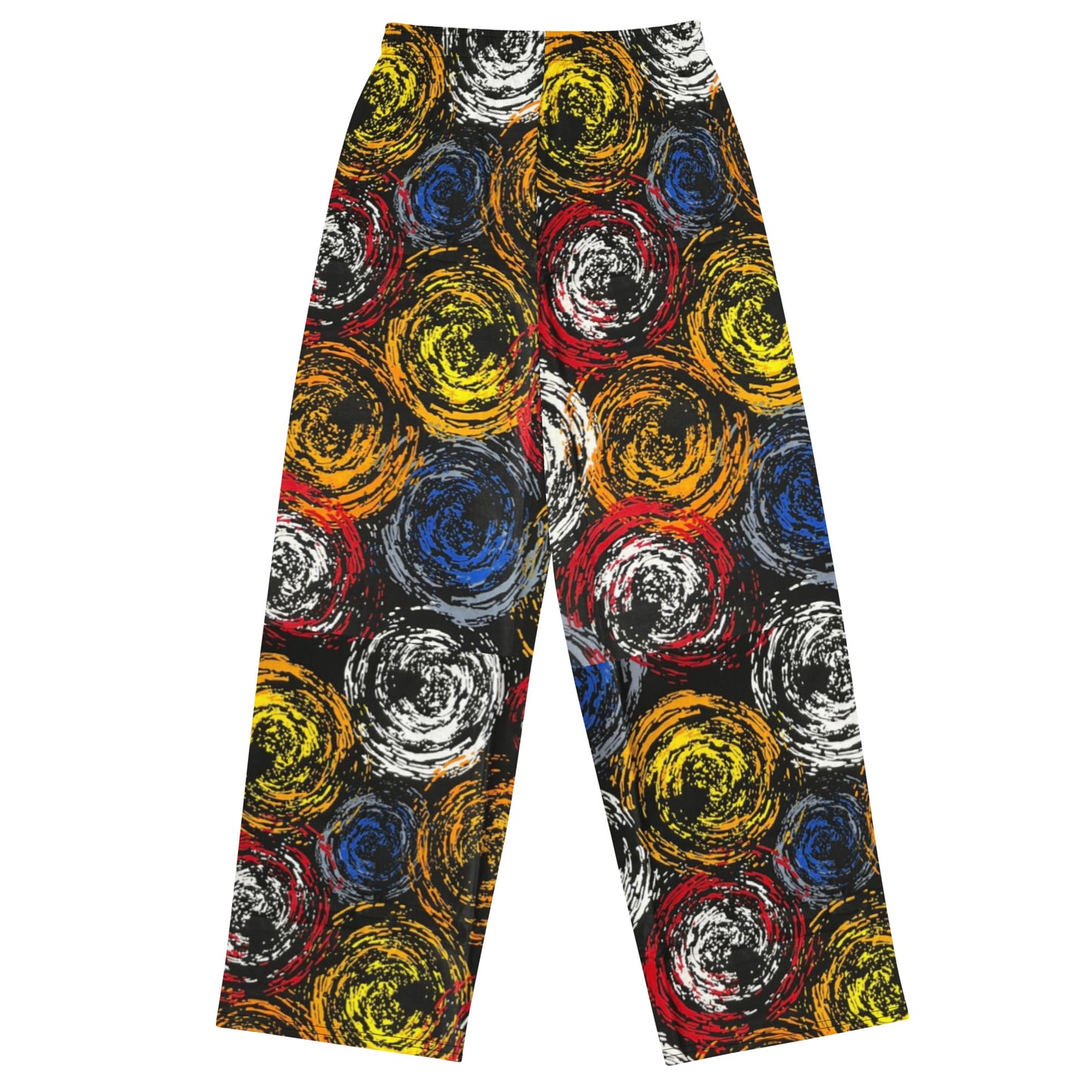 Vibrant Colourful Swirls Ankara Unisex Wide-Leg Pants