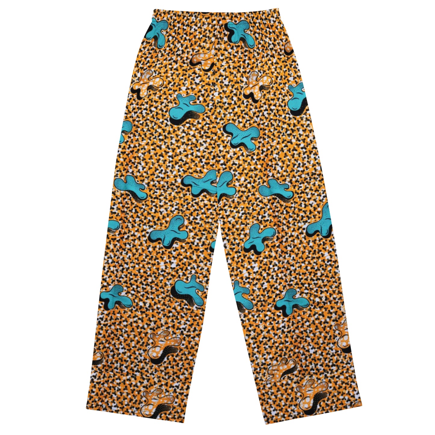 Sky Blue & Pale Orange Ankara Unisex Wide-Leg Pants