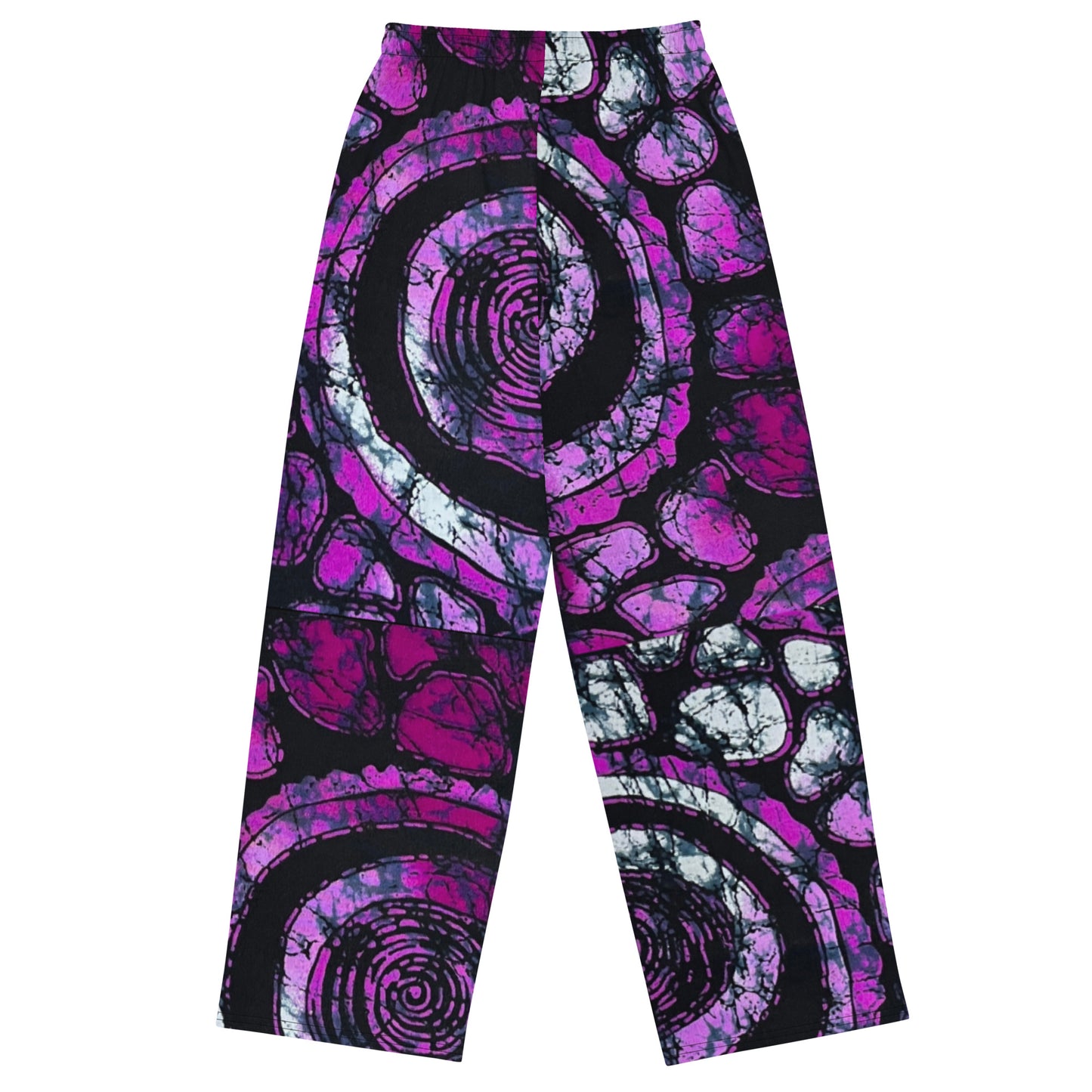 Purple & Black Ankara Unisex Wide-Leg Pants