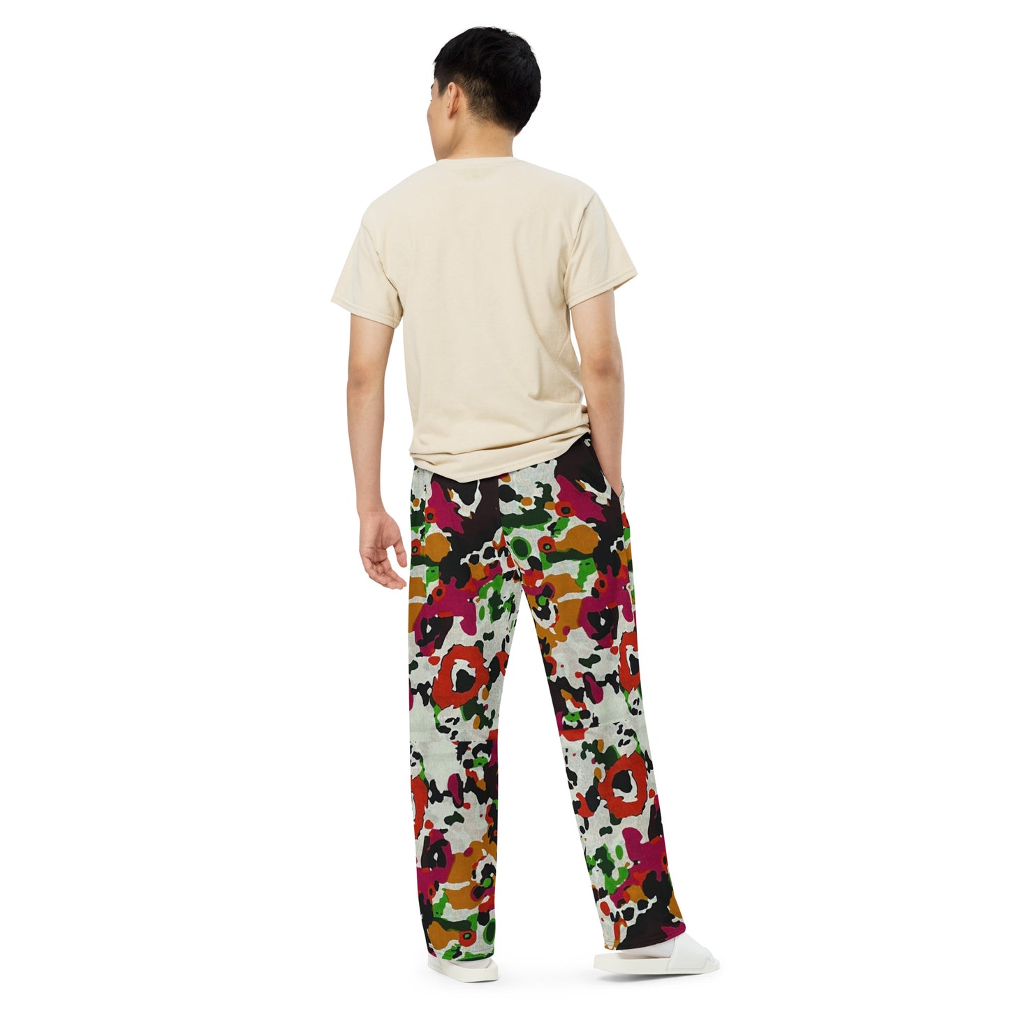 Multicolour Paint Ankara Unisex Wide-Leg Pants