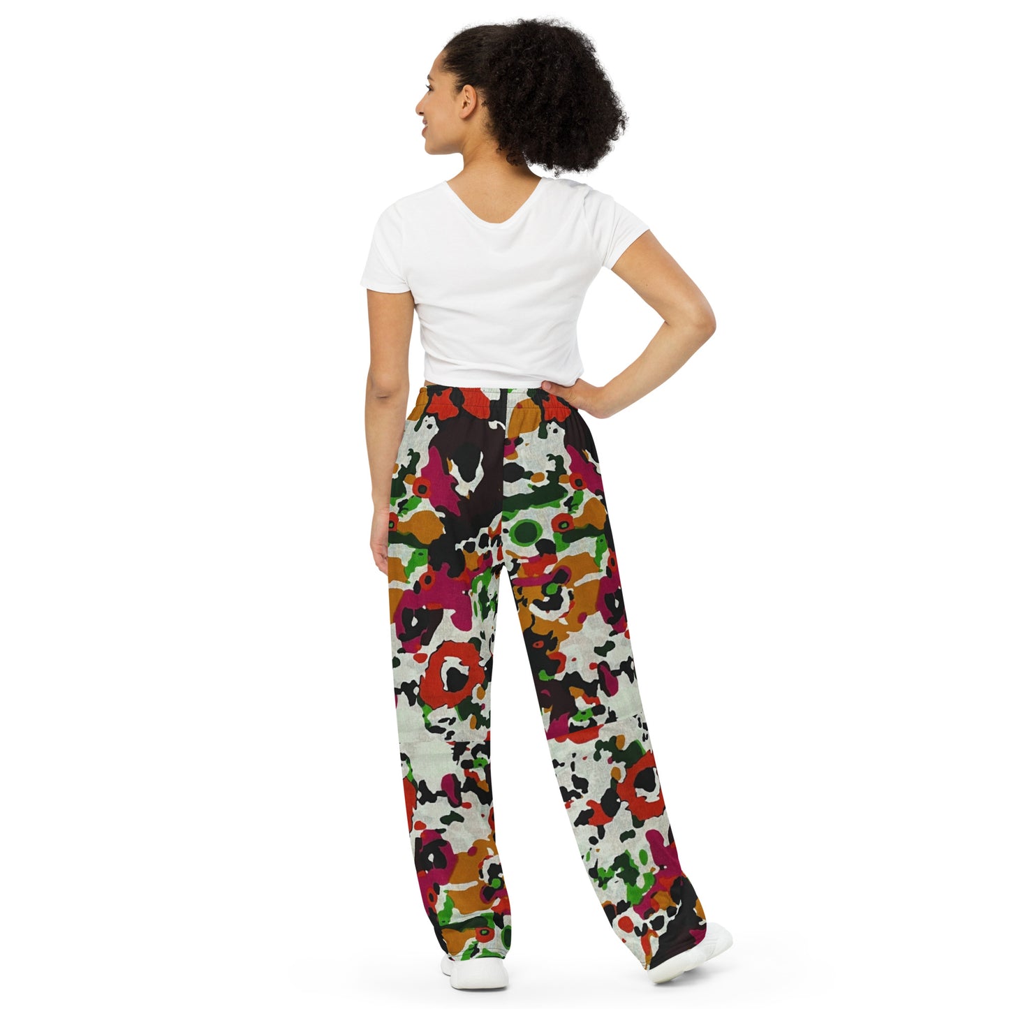 Multicolour Paint Ankara Unisex Wide-Leg Pants