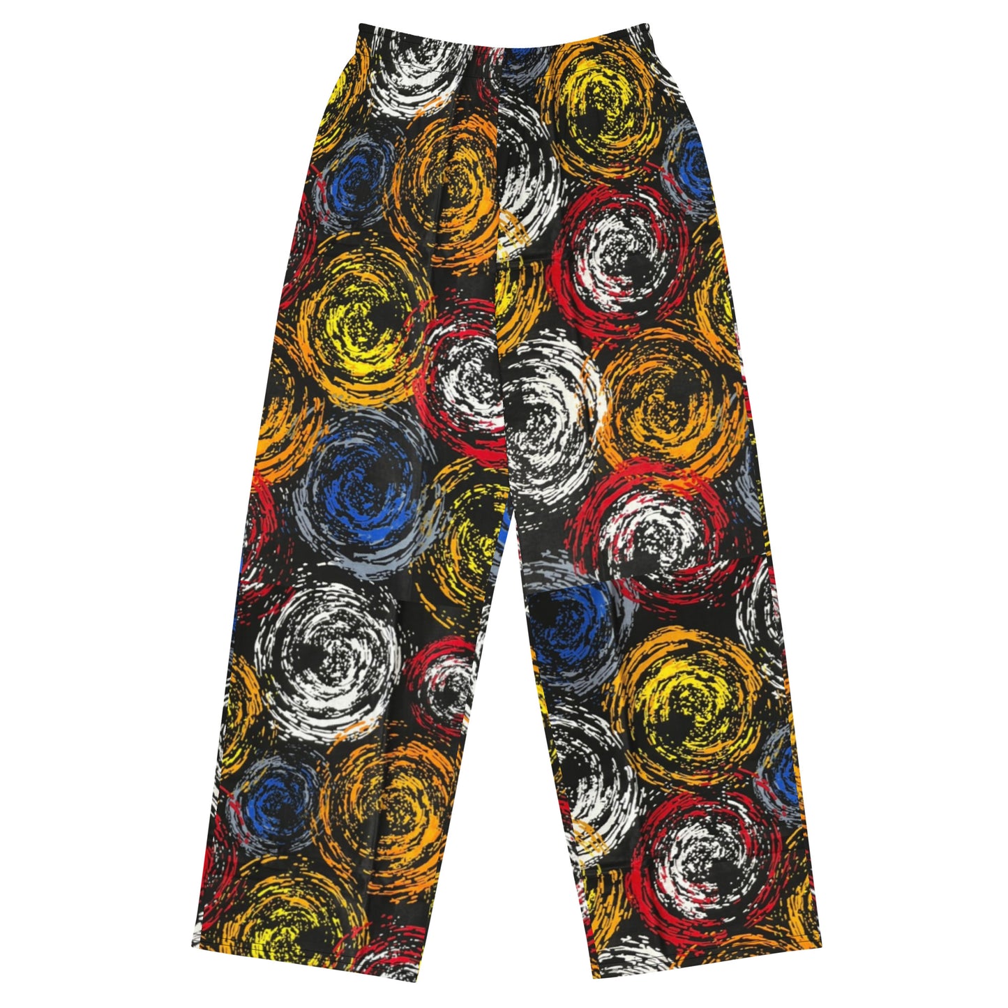 Vibrant Colourful Swirls Ankara Unisex Wide-Leg Pants