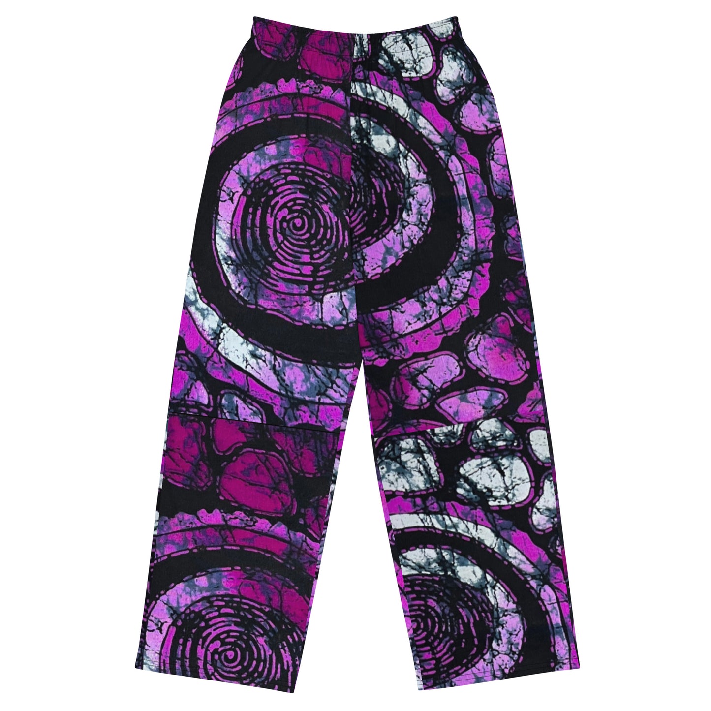 Purple & Black Ankara Unisex Wide-Leg Pants