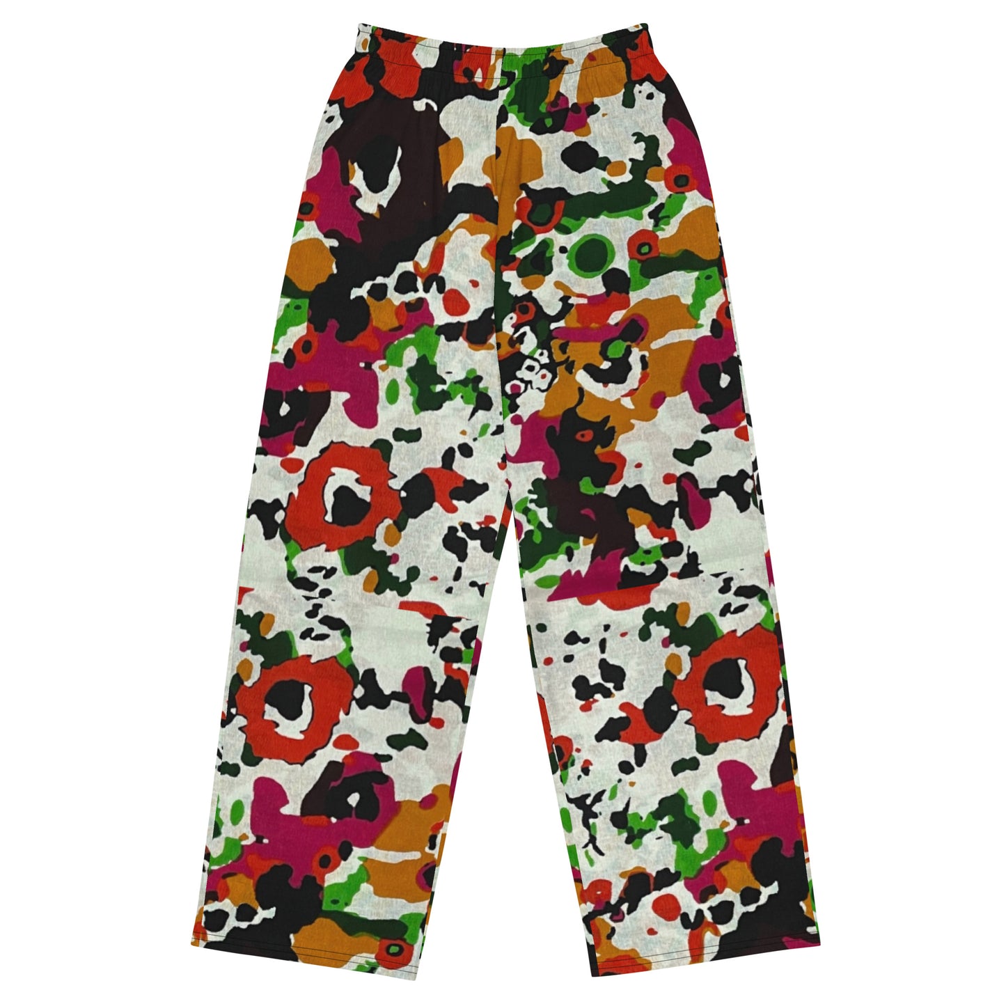 Multicolour Paint Ankara Unisex Wide-Leg Pants