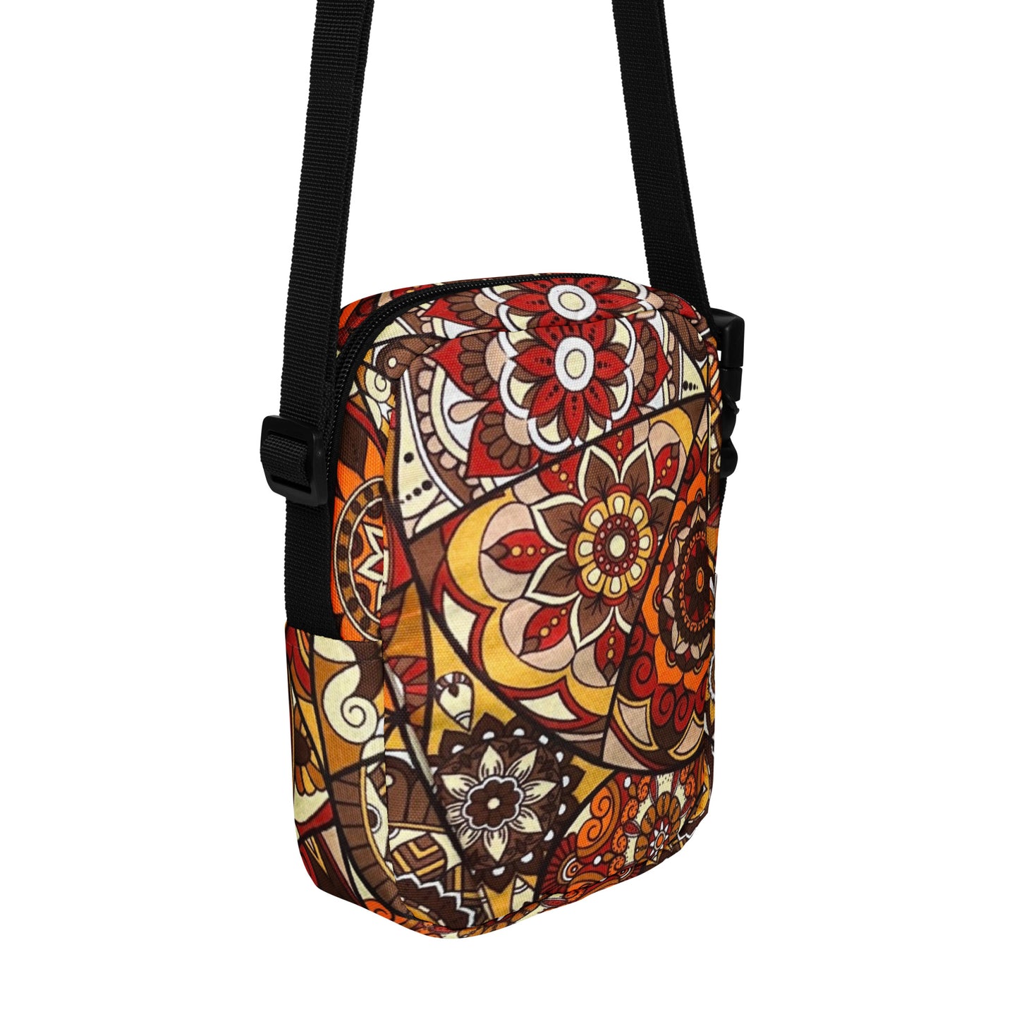 Multicolour Brown Utility Crossbody Bag