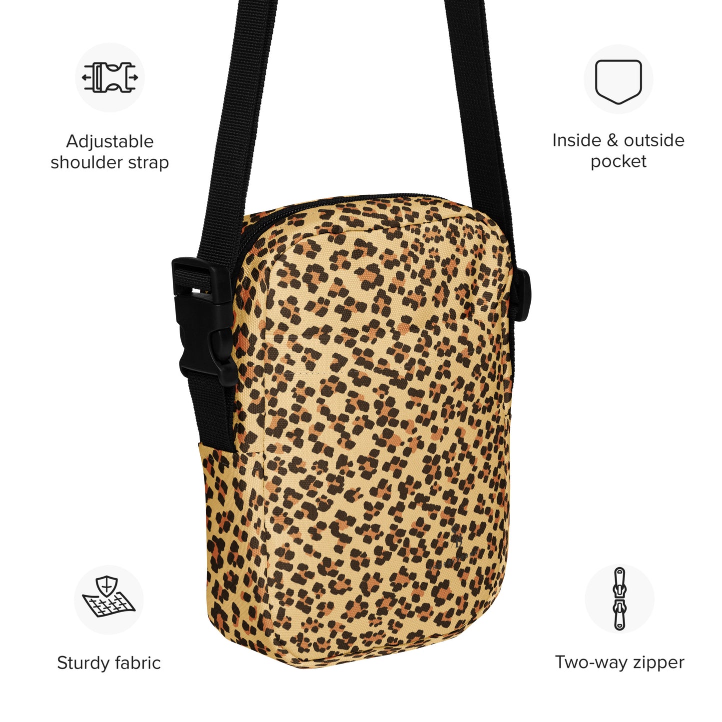 Brown Leopard Utility Crossbody Bag