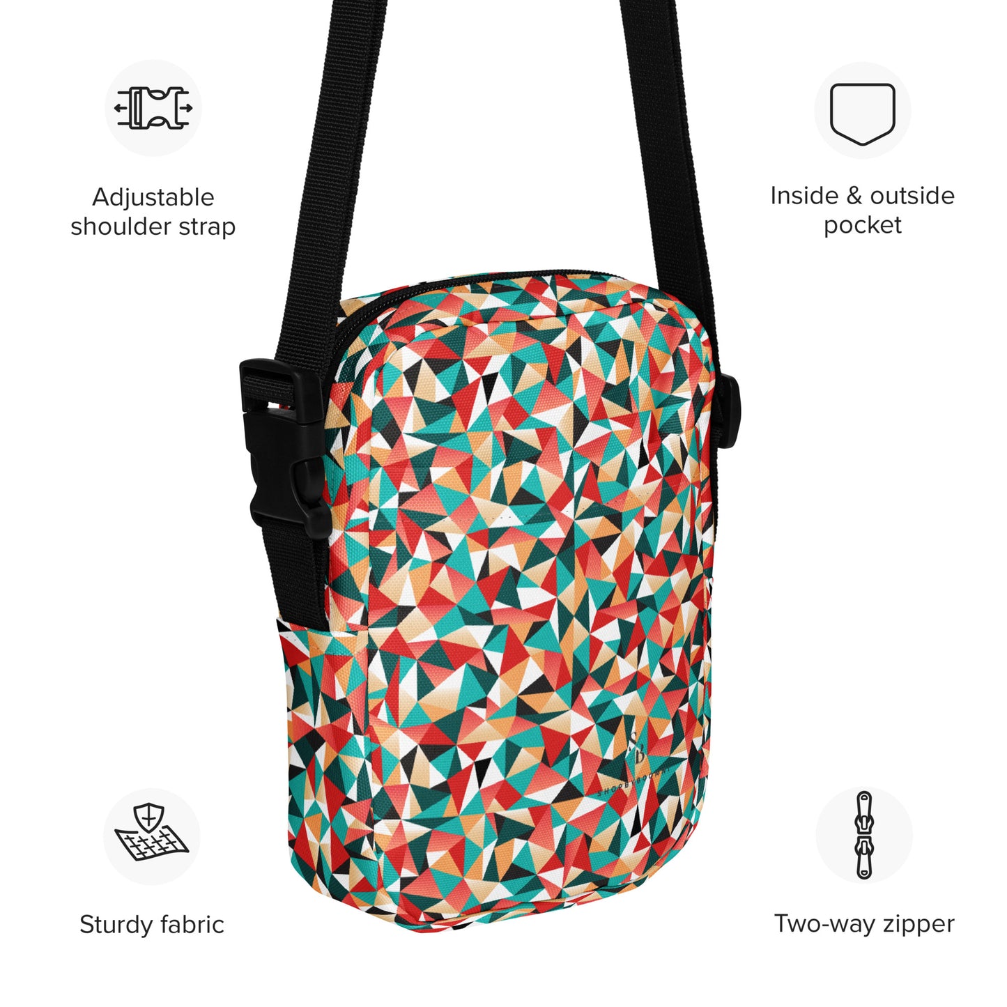 Kaleidoscopic Utility Crossbody Bag