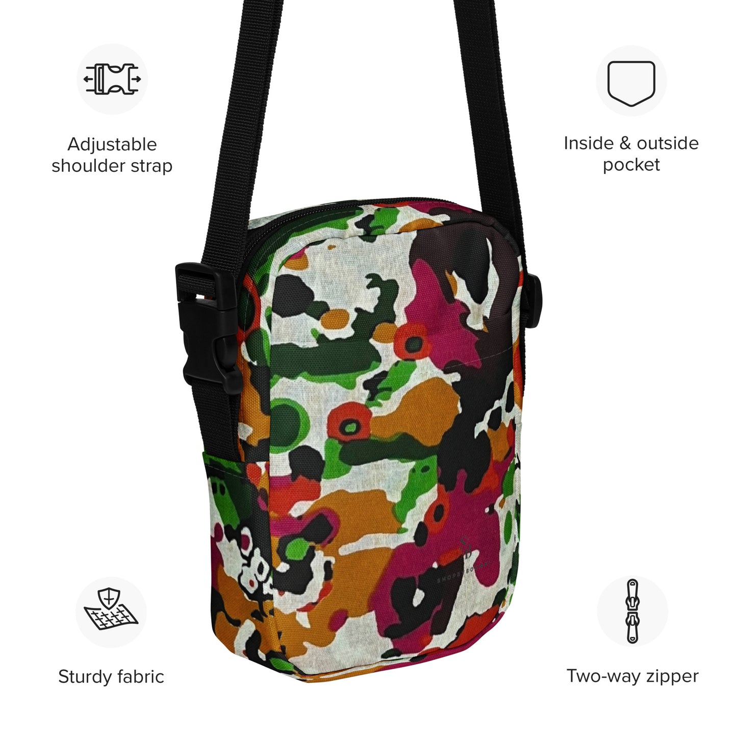 Multicolour Paint Utility Crossbody Bag