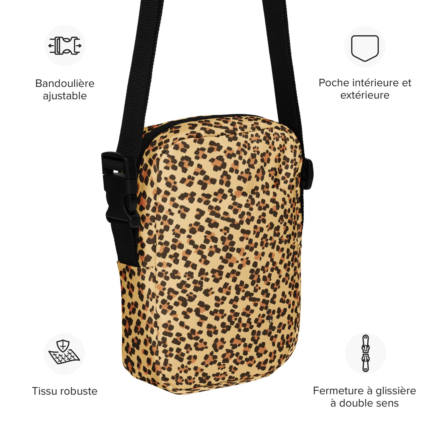 Brown Leopard Utility Crossbody Bag