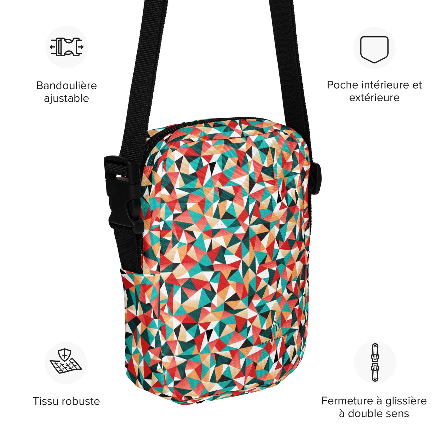 Kaleidoscopic Utility Crossbody Bag