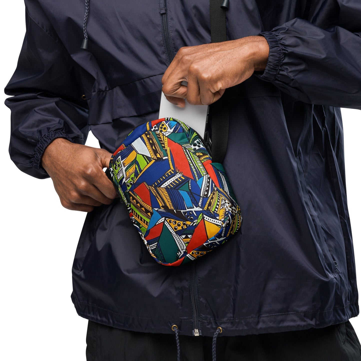 Multicolour Shapes Utility Crossbody Bag