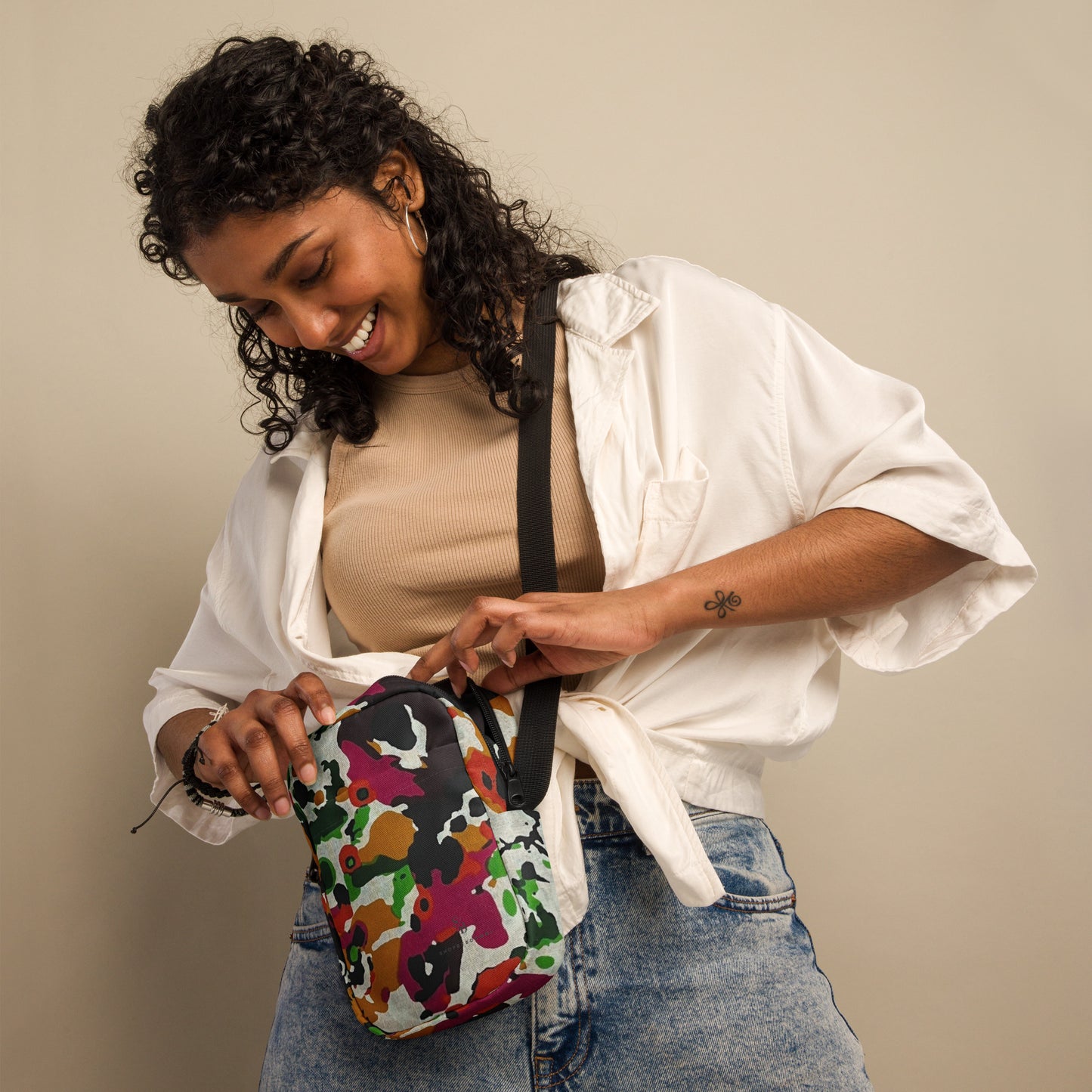 Multicolour Paint Utility Crossbody Bag