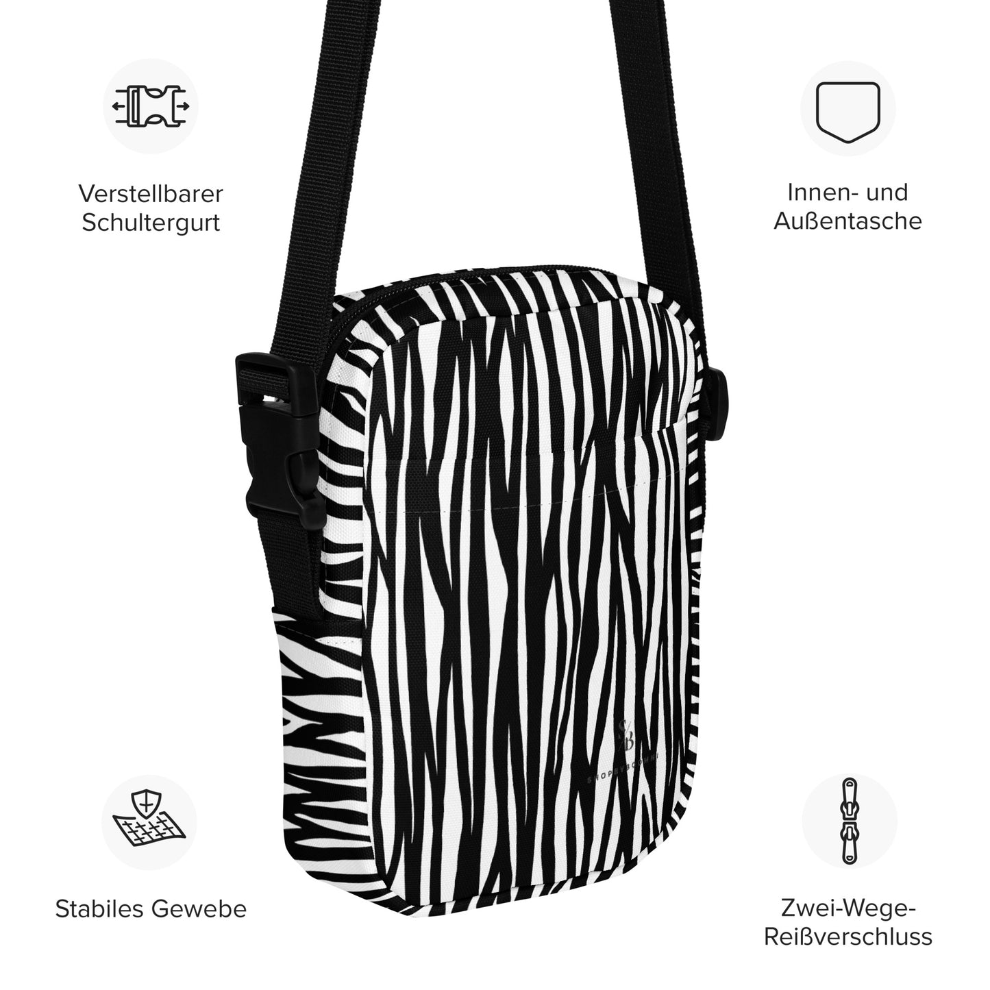 Zebra Utility Crossbody Bag