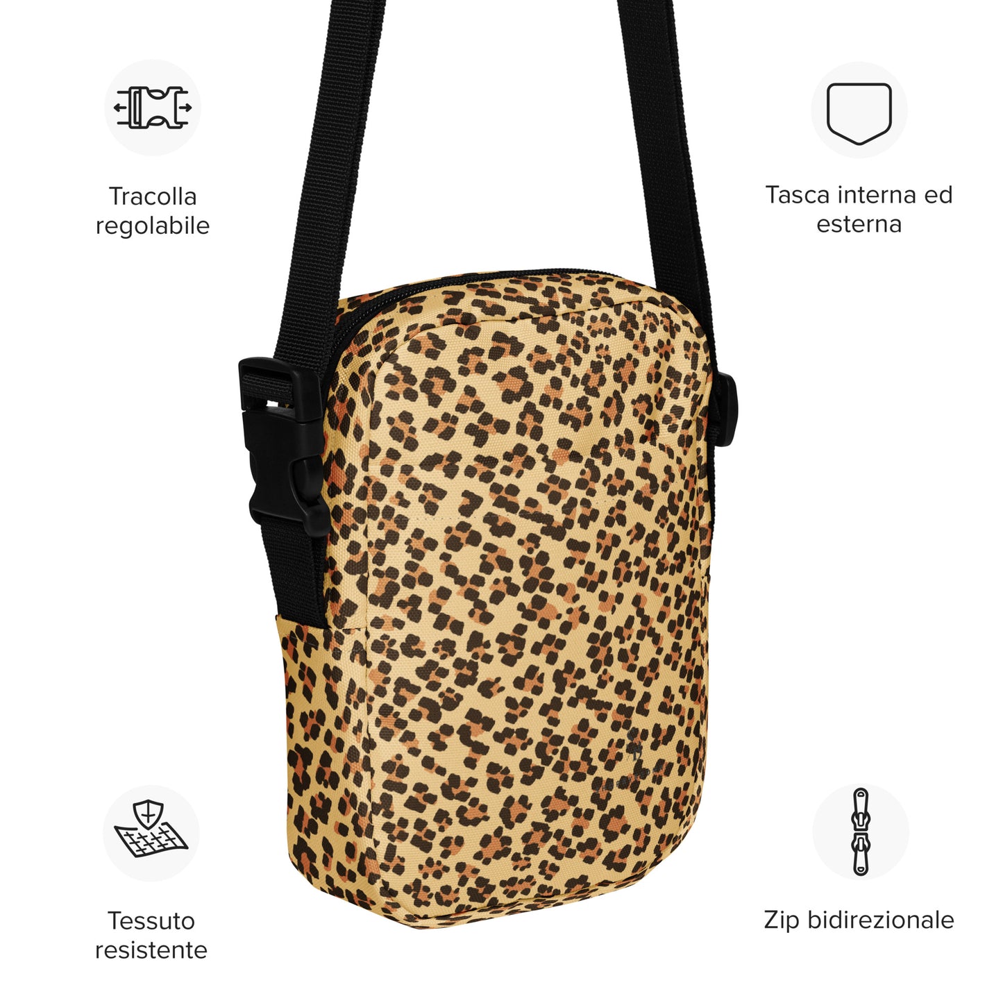 Brown Leopard Utility Crossbody Bag