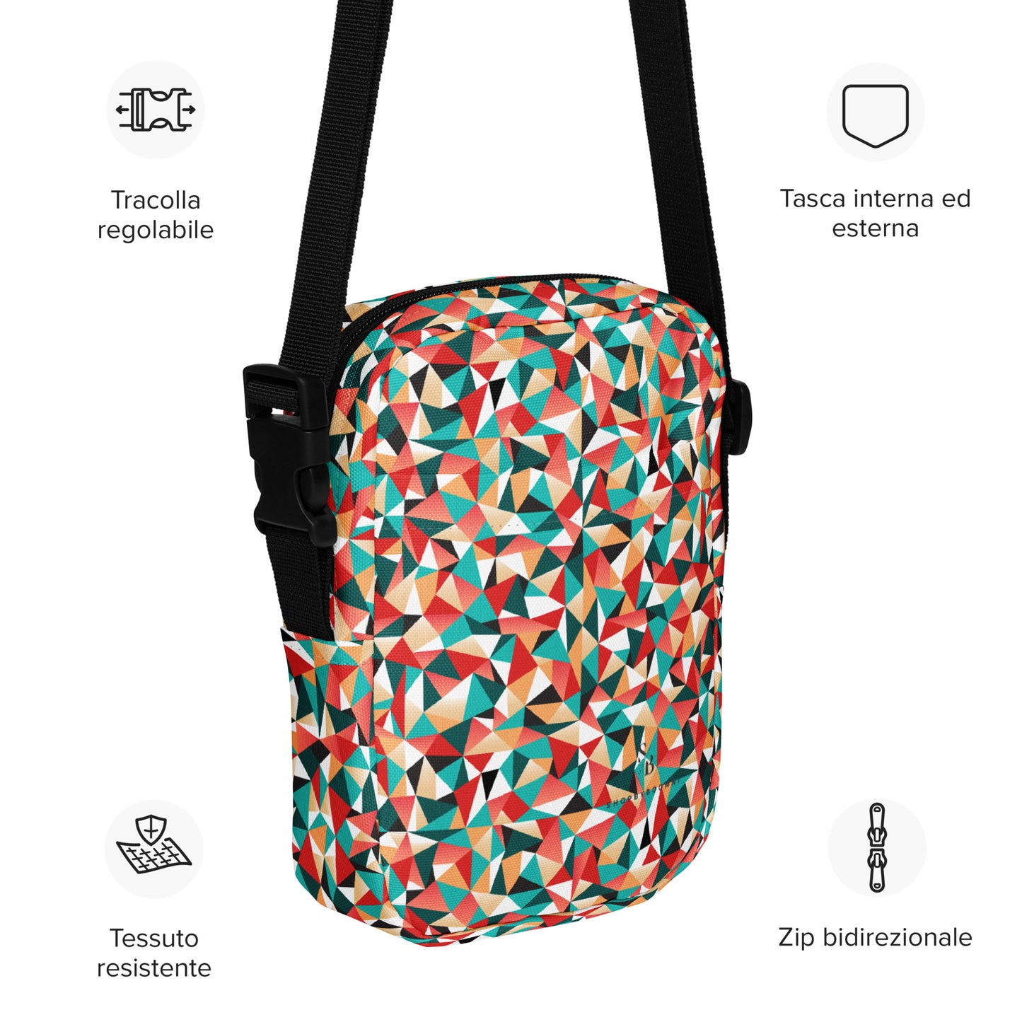 Kaleidoscopic Utility Crossbody Bag