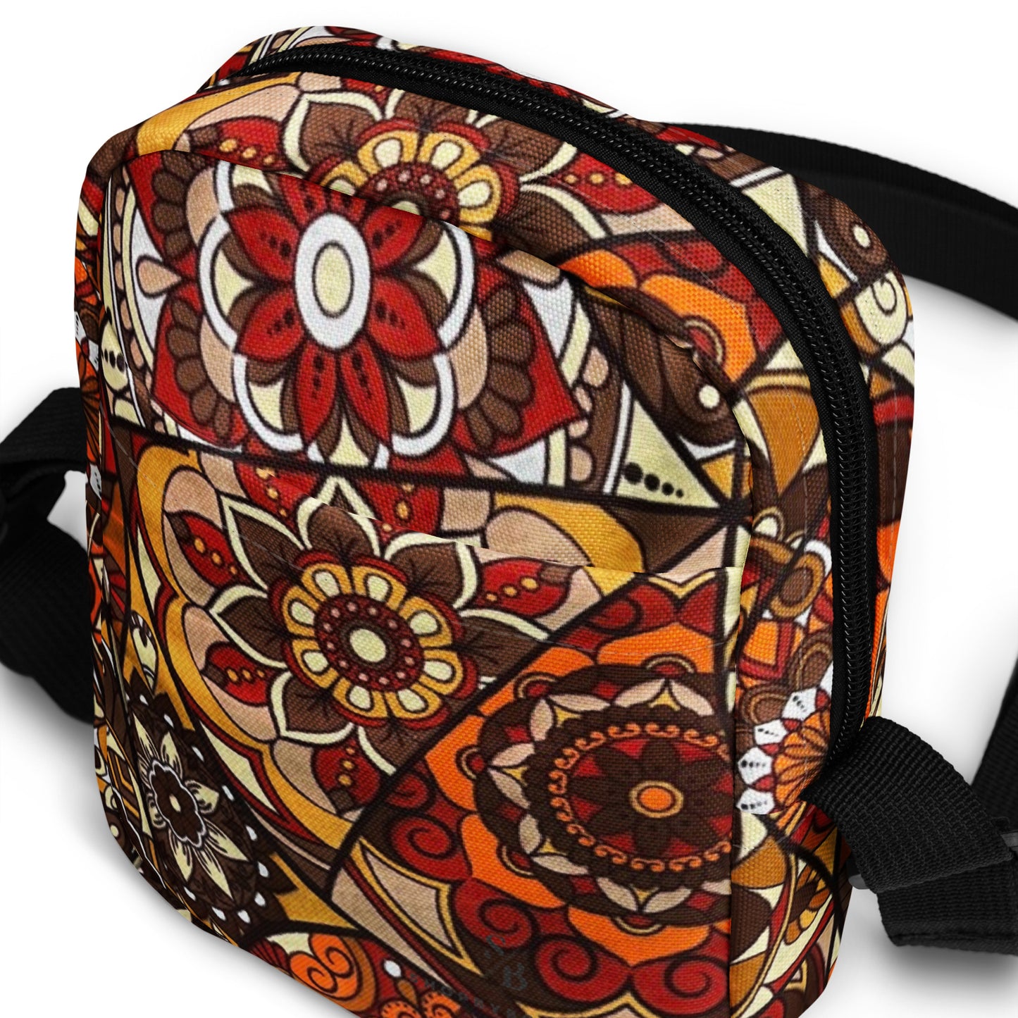 Multicolour Brown Utility Crossbody Bag