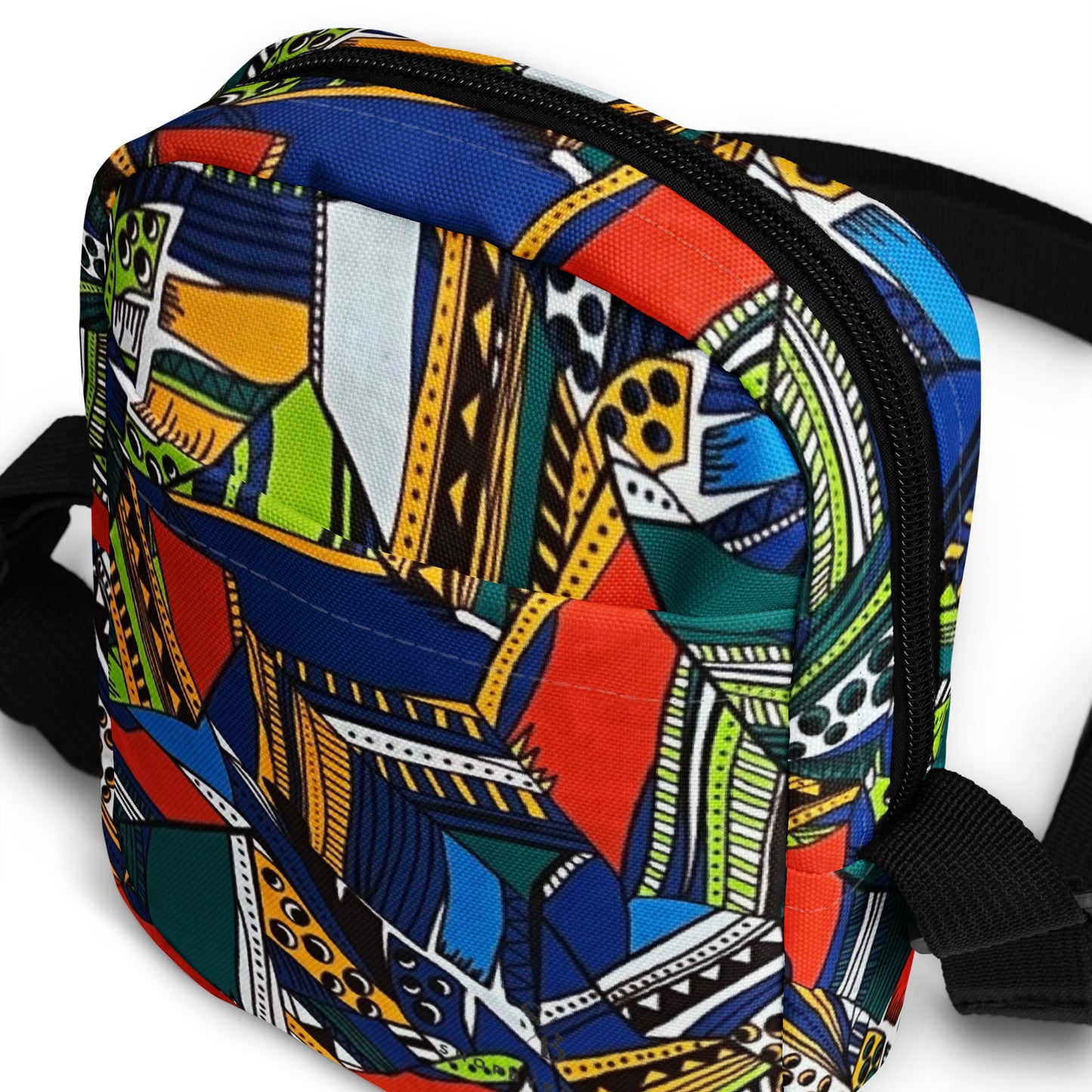 Multicolour Shapes Utility Crossbody Bag