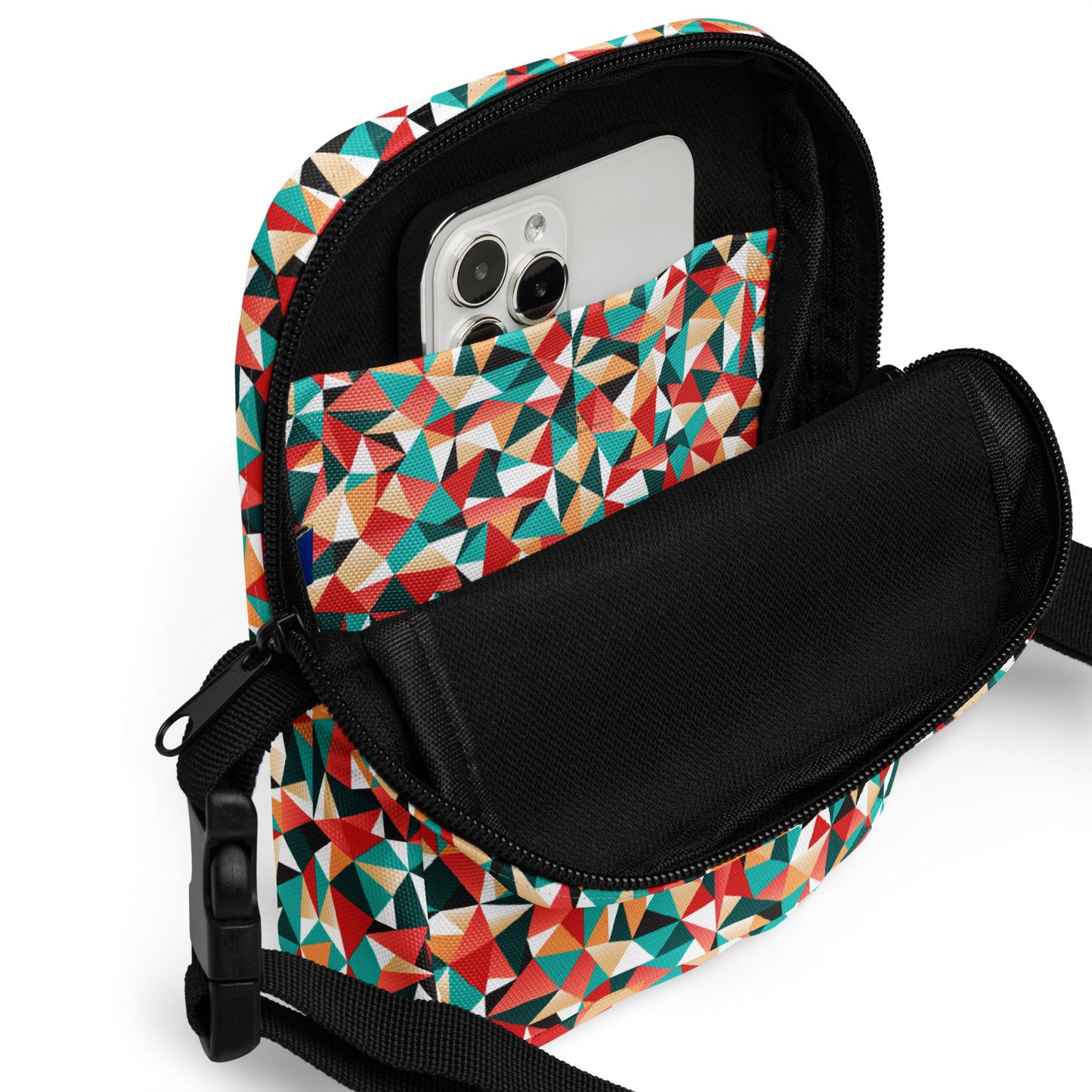 Kaleidoscopic Utility Crossbody Bag