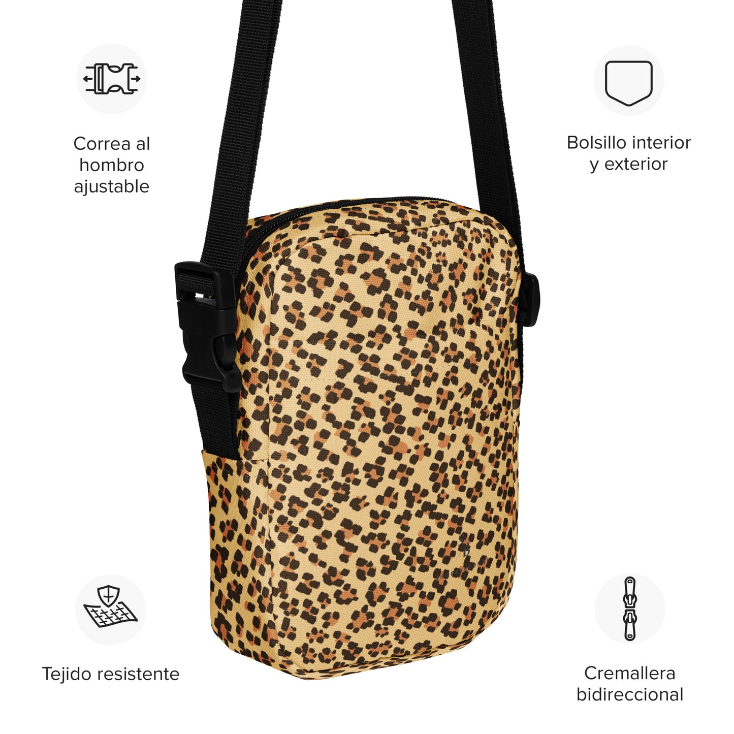 Brown Leopard Utility Crossbody Bag