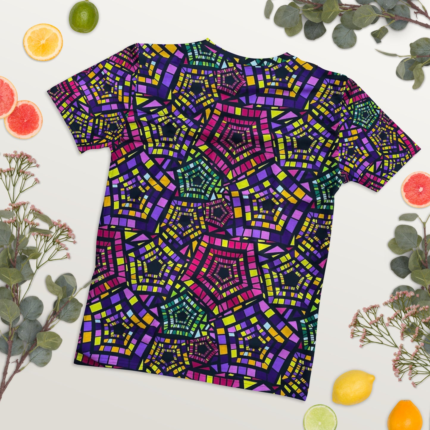 Yellow Pink Green Kente Ankara Women's T-shirt