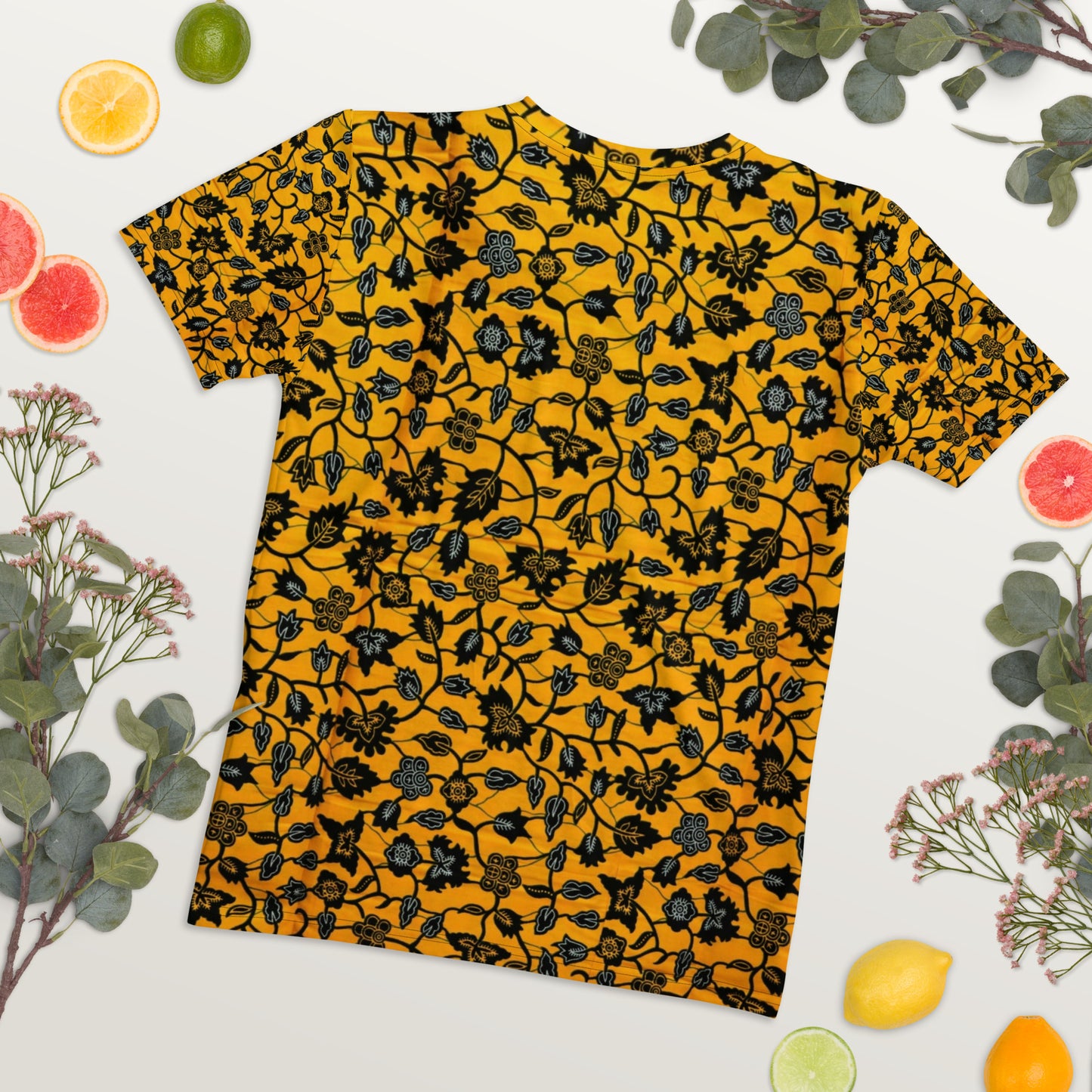 Yellow & Leaves Ankara Women's T-shirt