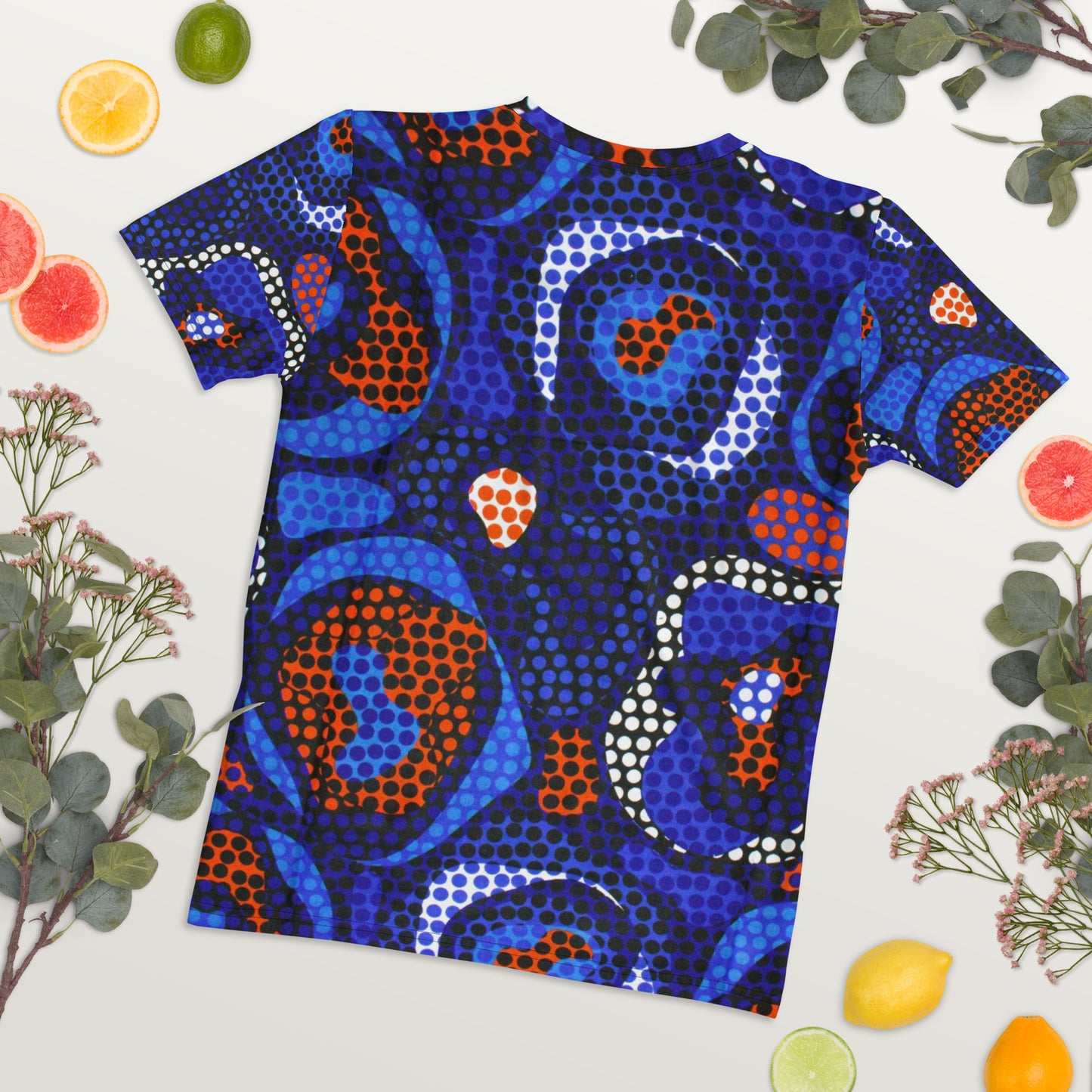 Blue Orange Abstract Ankara Women's T-shirt