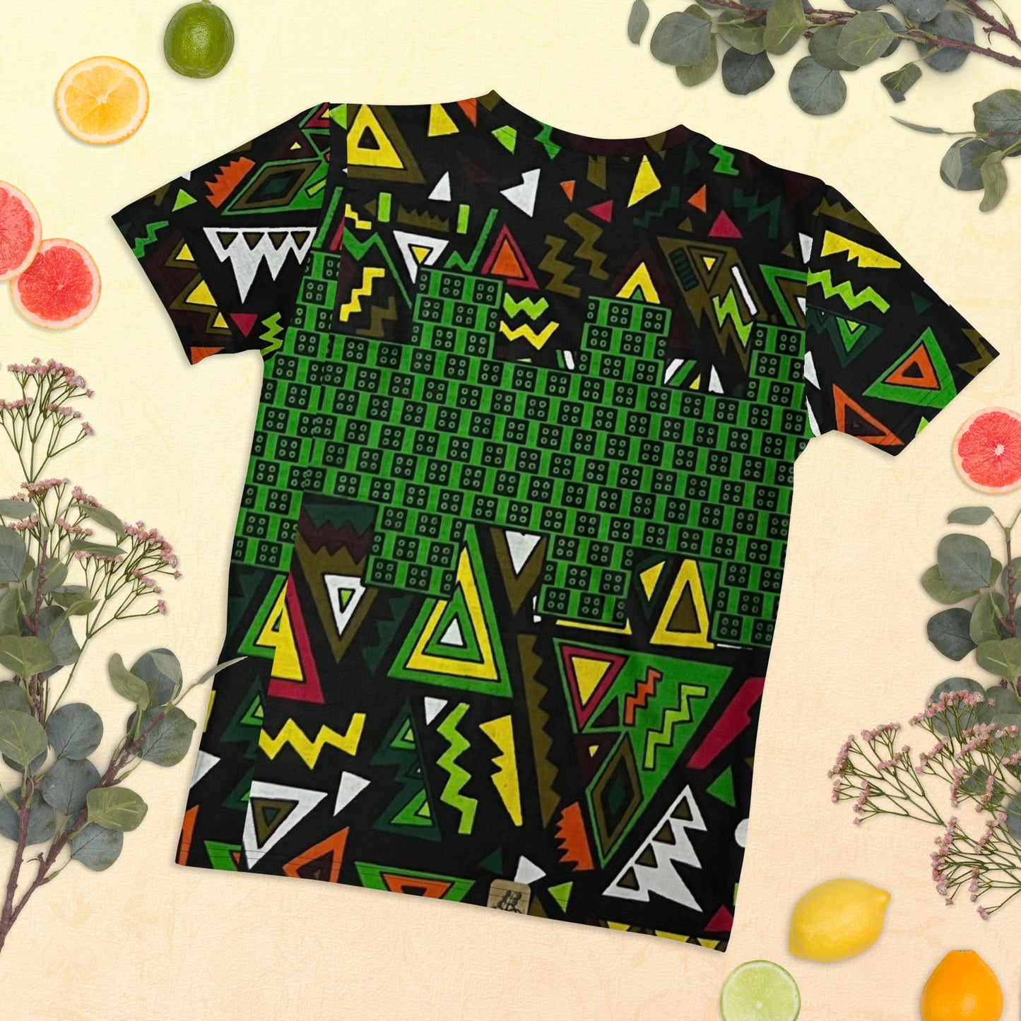 Vibrant Multicolour Green Black Yellow Red Ethnic Ankara Women's T-shirt