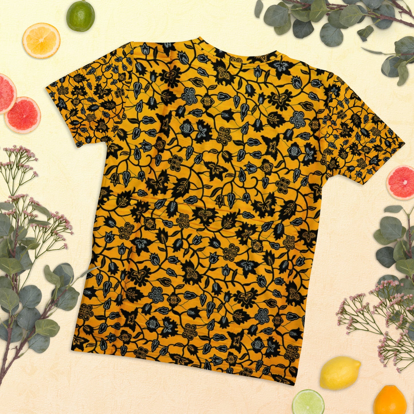 Yellow & Leaves Ankara Women's T-shirt