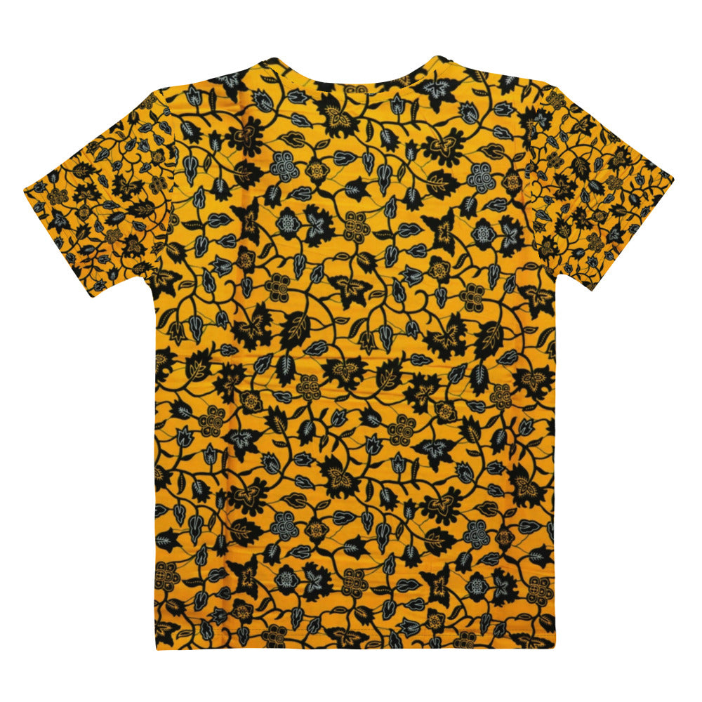 Yellow & Leaves Ankara Women's T-shirt