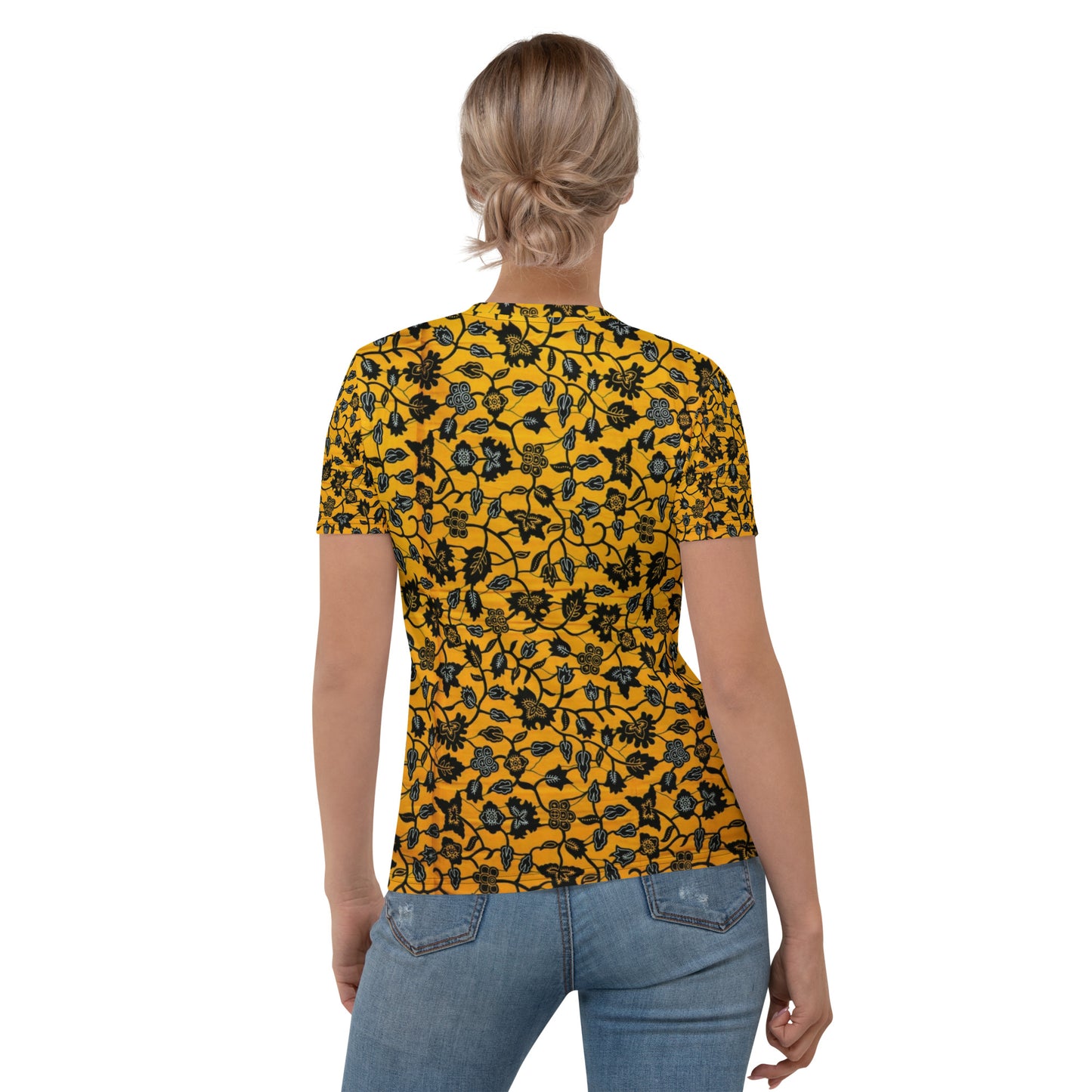 Yellow & Leaves Ankara Women's T-shirt