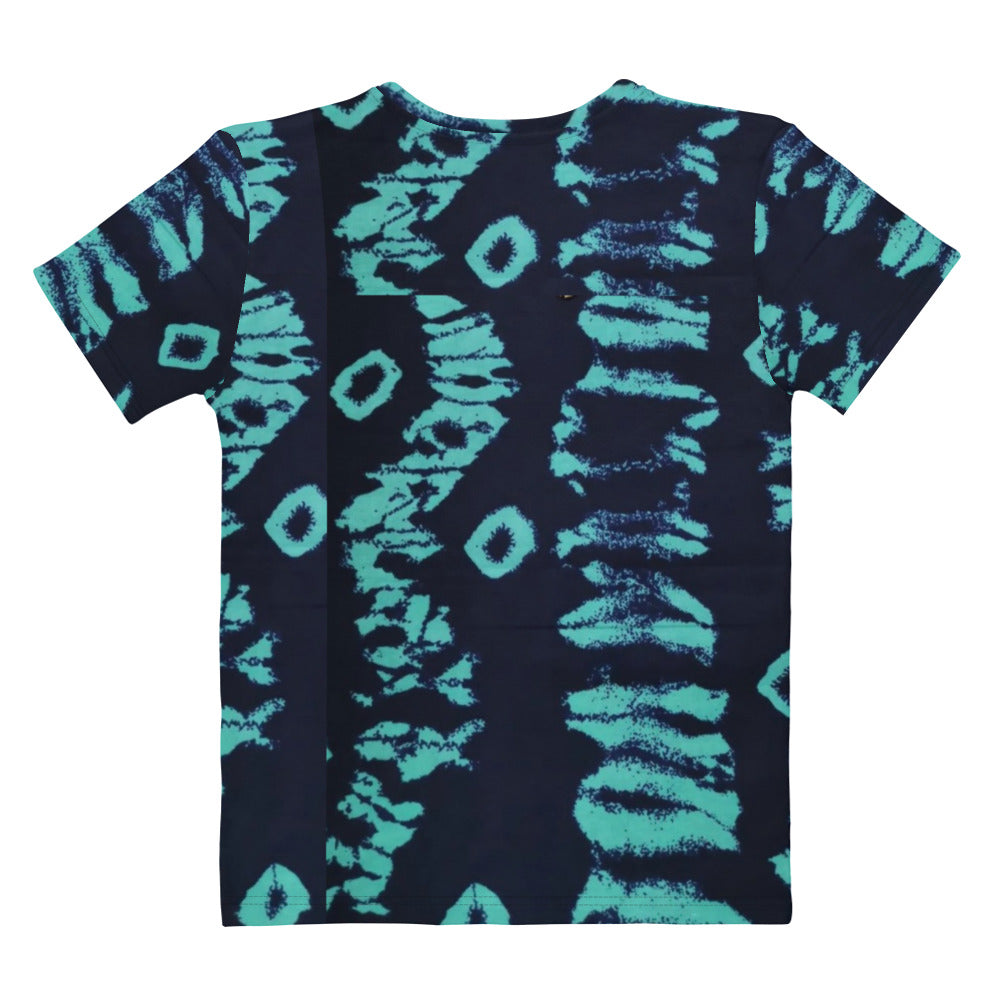 Turquoise Adire Ankara Women's T-shirt