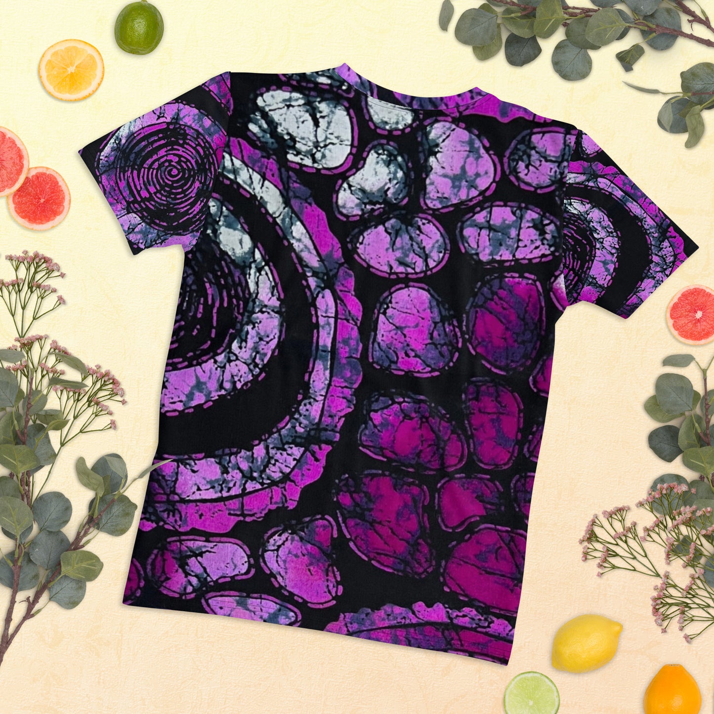 Purple & Black Ankara Women's T-shirt